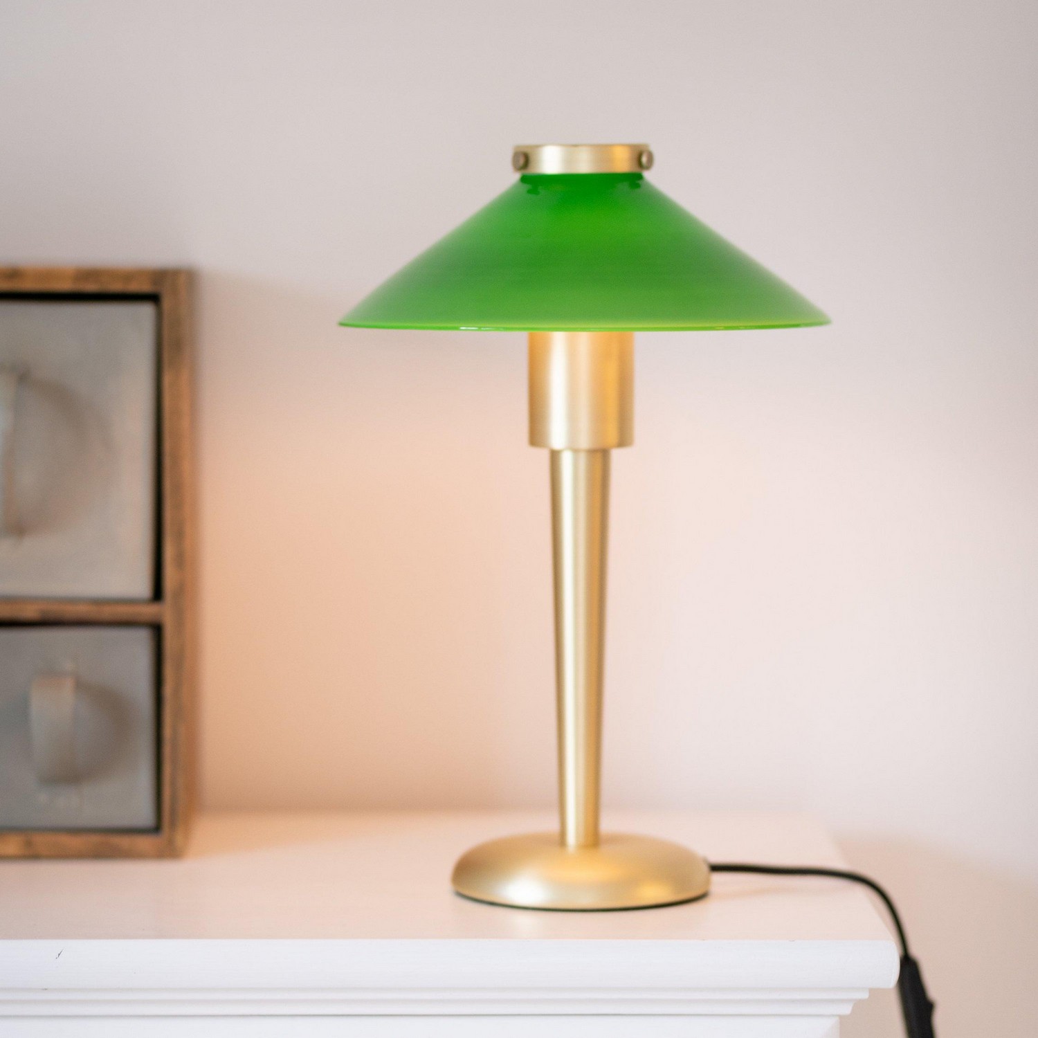 August Bordslampa Grön/Mässing