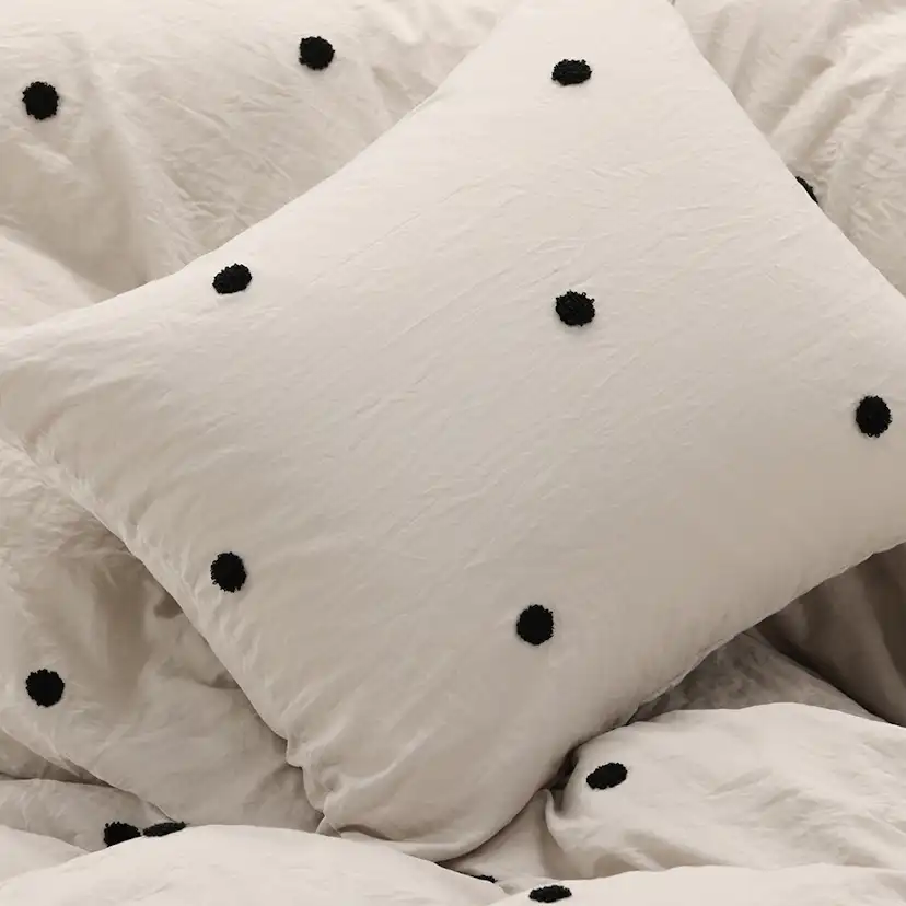 Loke Bedset Microfiber/tufted emd - Light Grey / Grå/Svart