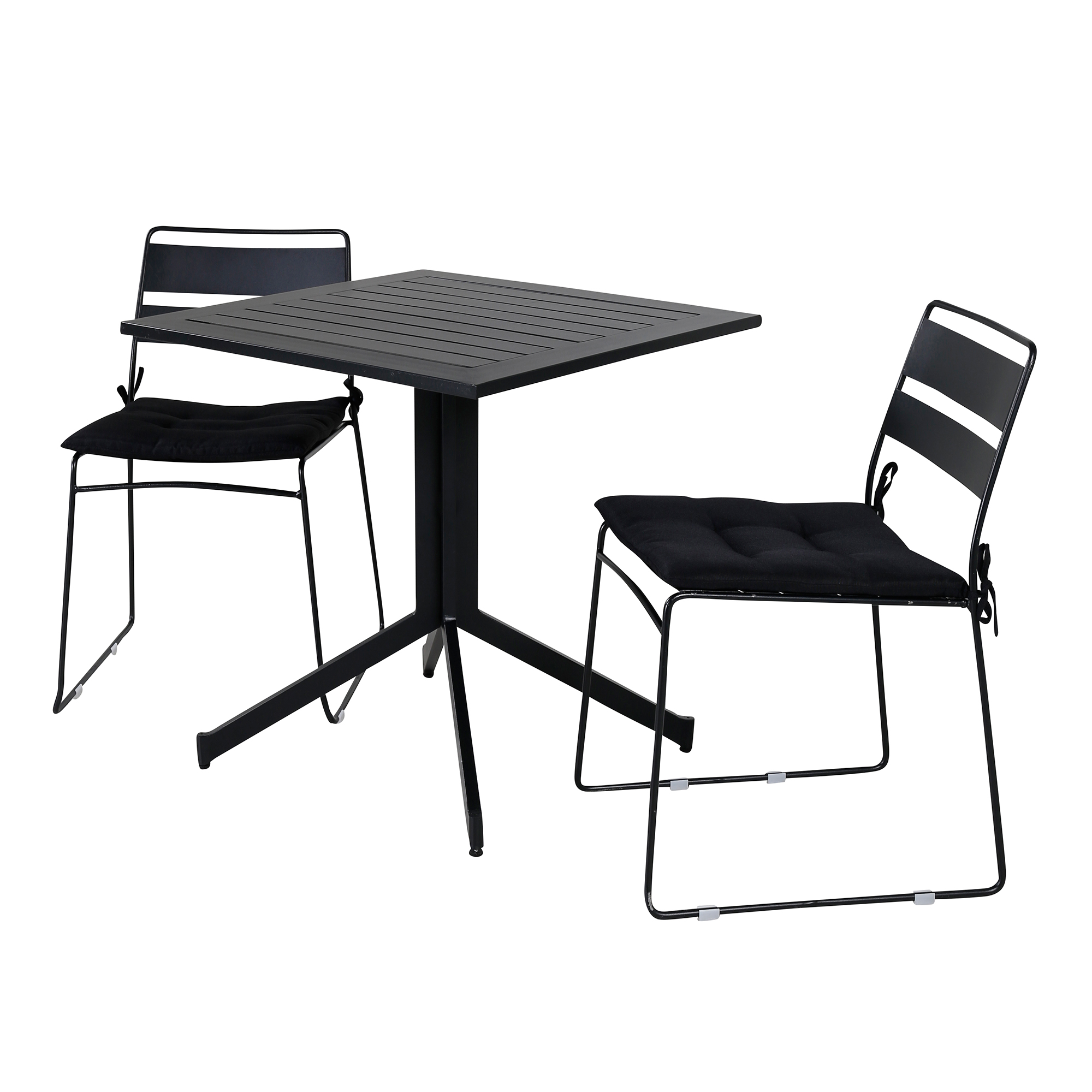 Way café table 70*70+Lina Dining Chair - Black_2 Svart