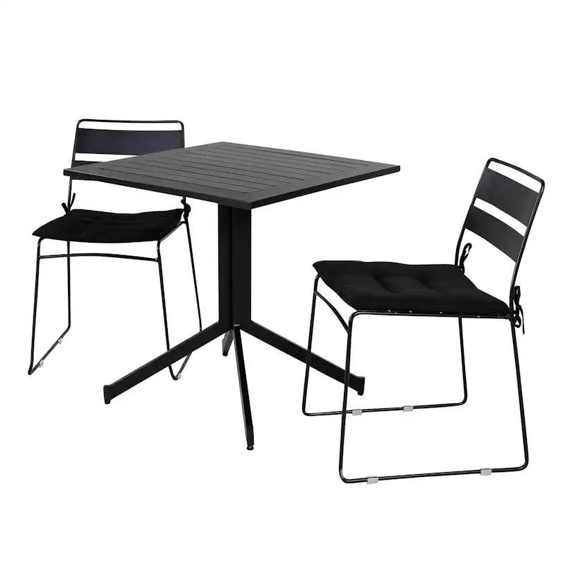 Way café table 70*70+Lina Dining Chair - Black_2 Svart