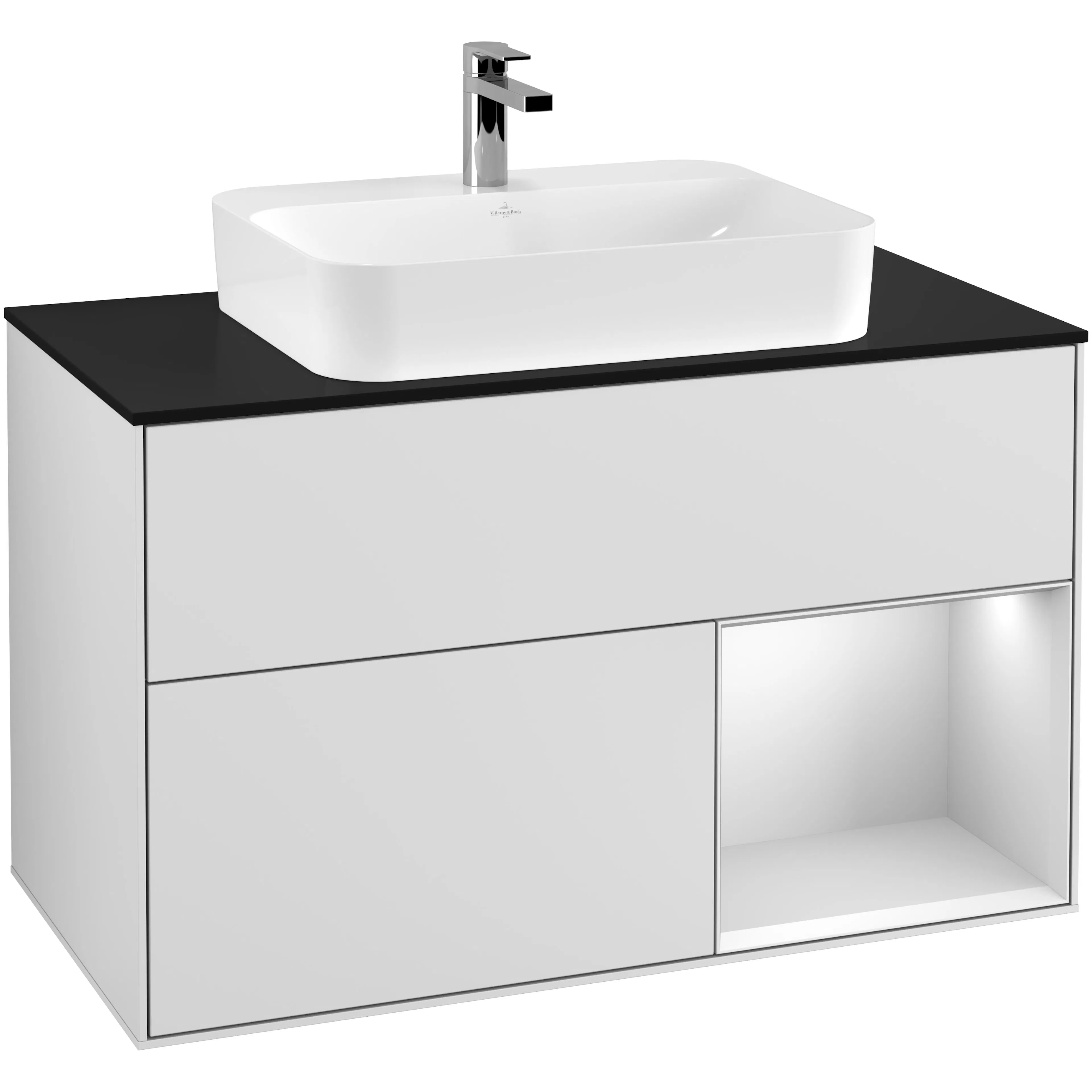 Tvättställsskåp Villeroy & Boch Finion med 2 Lådor Hylla och Bänkskiva för Ytmonterat Tvättställ