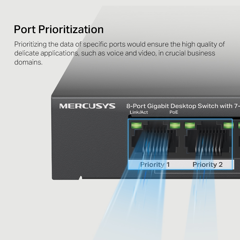Desktop Switch Mercusys MS108GP 8-Port GIGABIT with 7-Port PoE+