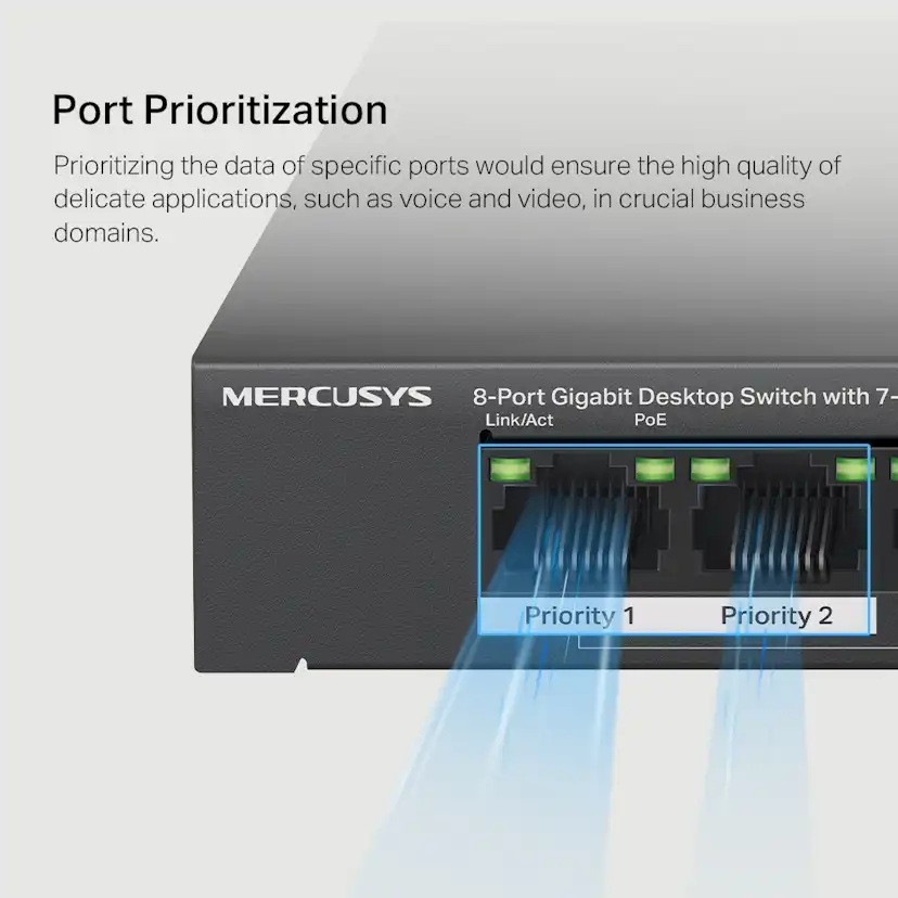 Desktop Switch Mercusys MS108GP 8-Port GIGABIT with 7-Port PoE+