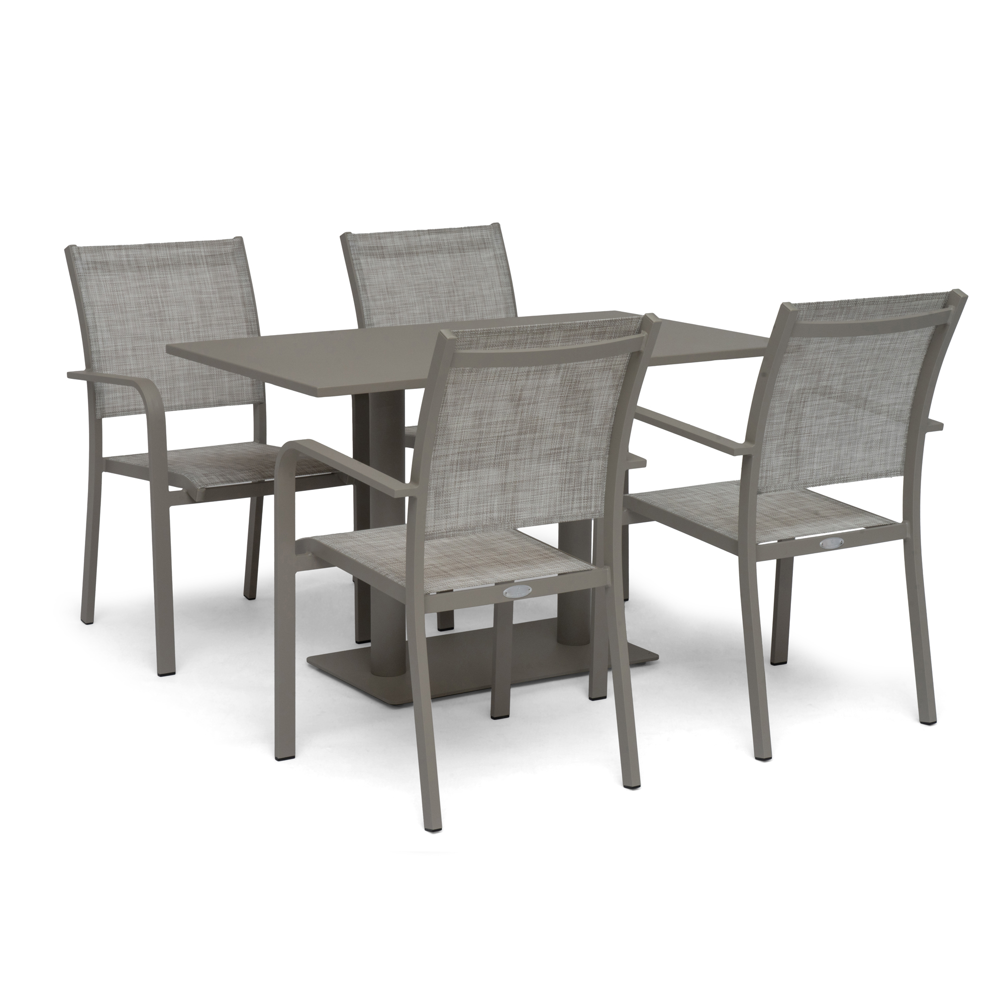 Caféset Hillerstorp Hånger 4st Stapelstolar med Näsby Cafébord 70x120cm