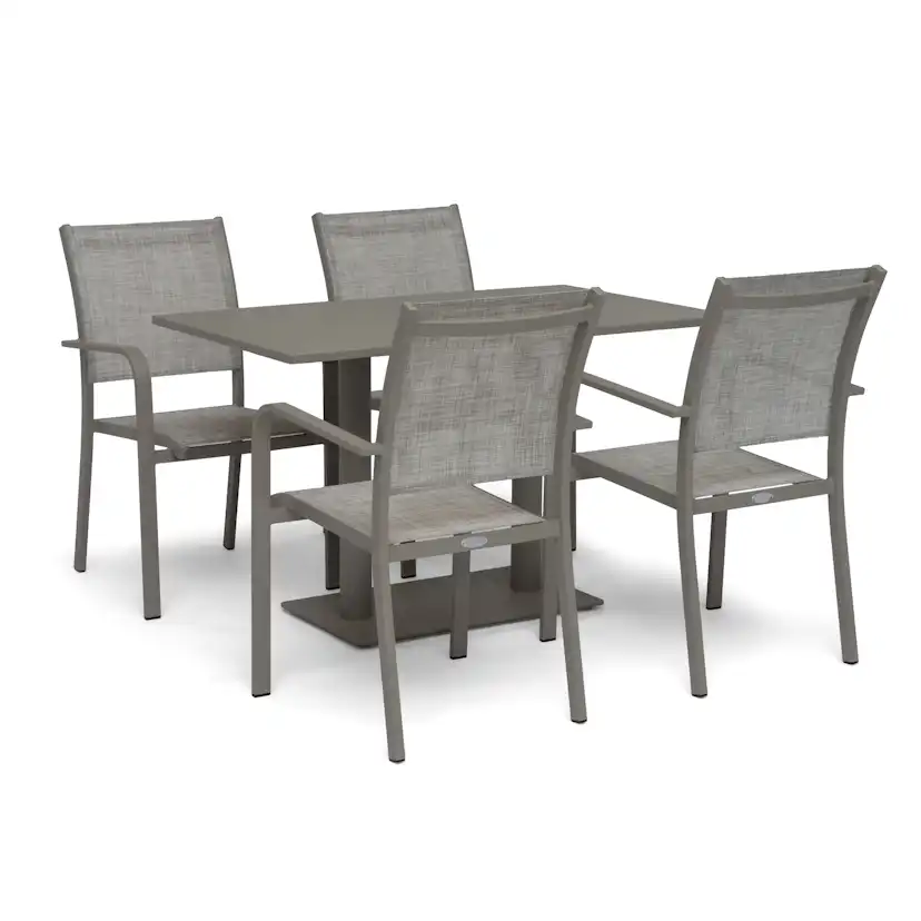 Caféset Hillerstorp Hånger 4st Stapelstolar med Näsby Cafébord 70x120cm