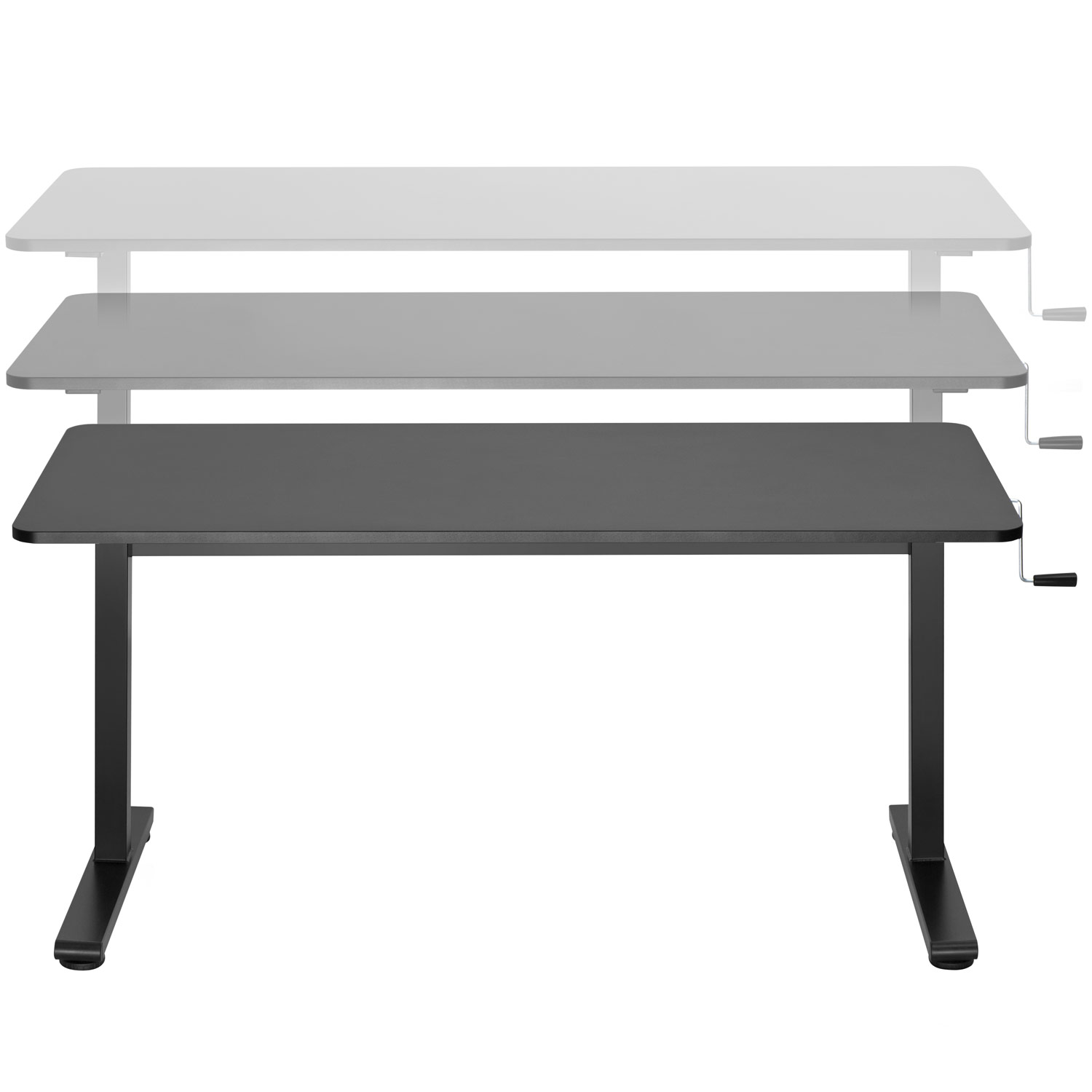 Höj-/sänkbart skrivbord Manuellt 140x60cm Sv Svart