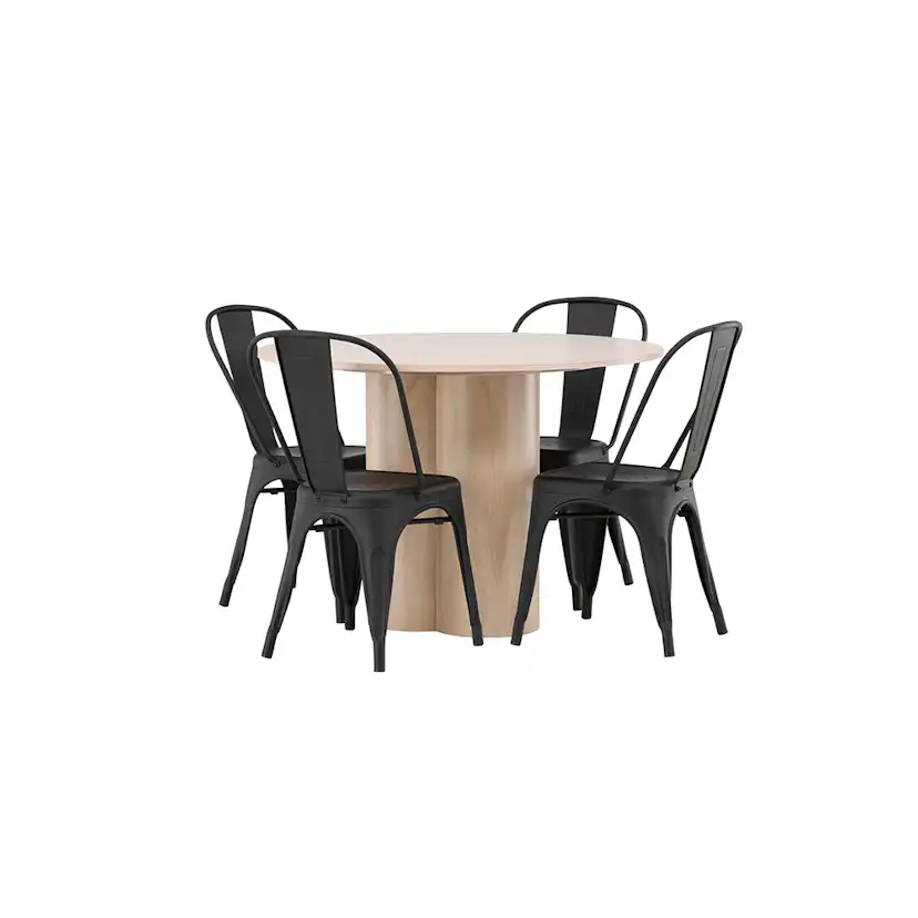 Matgrupp Venture Home Olivia Natur med 4 Tempe Stolar