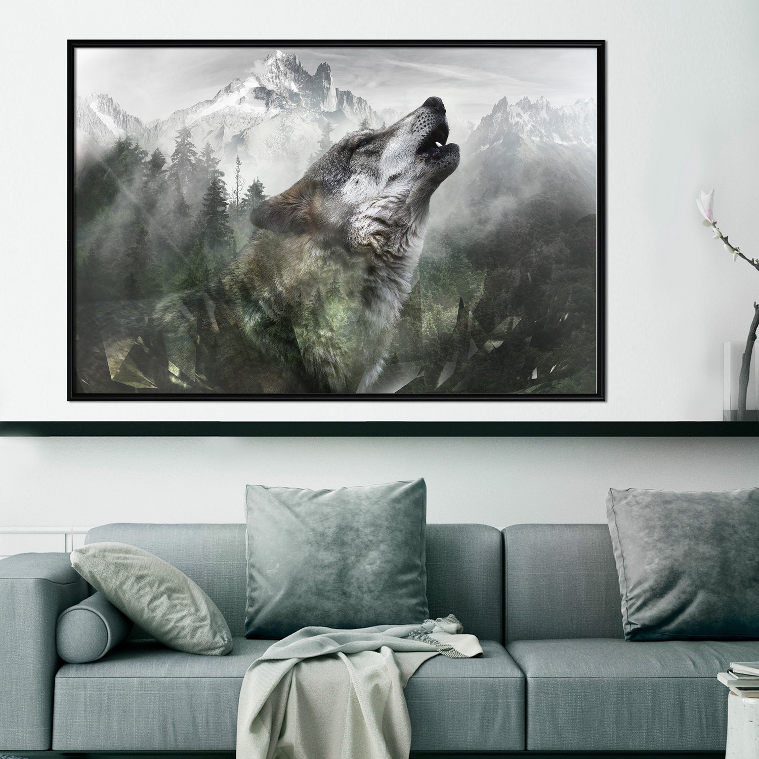 Poster Artgeist Affisch Howling Wolf