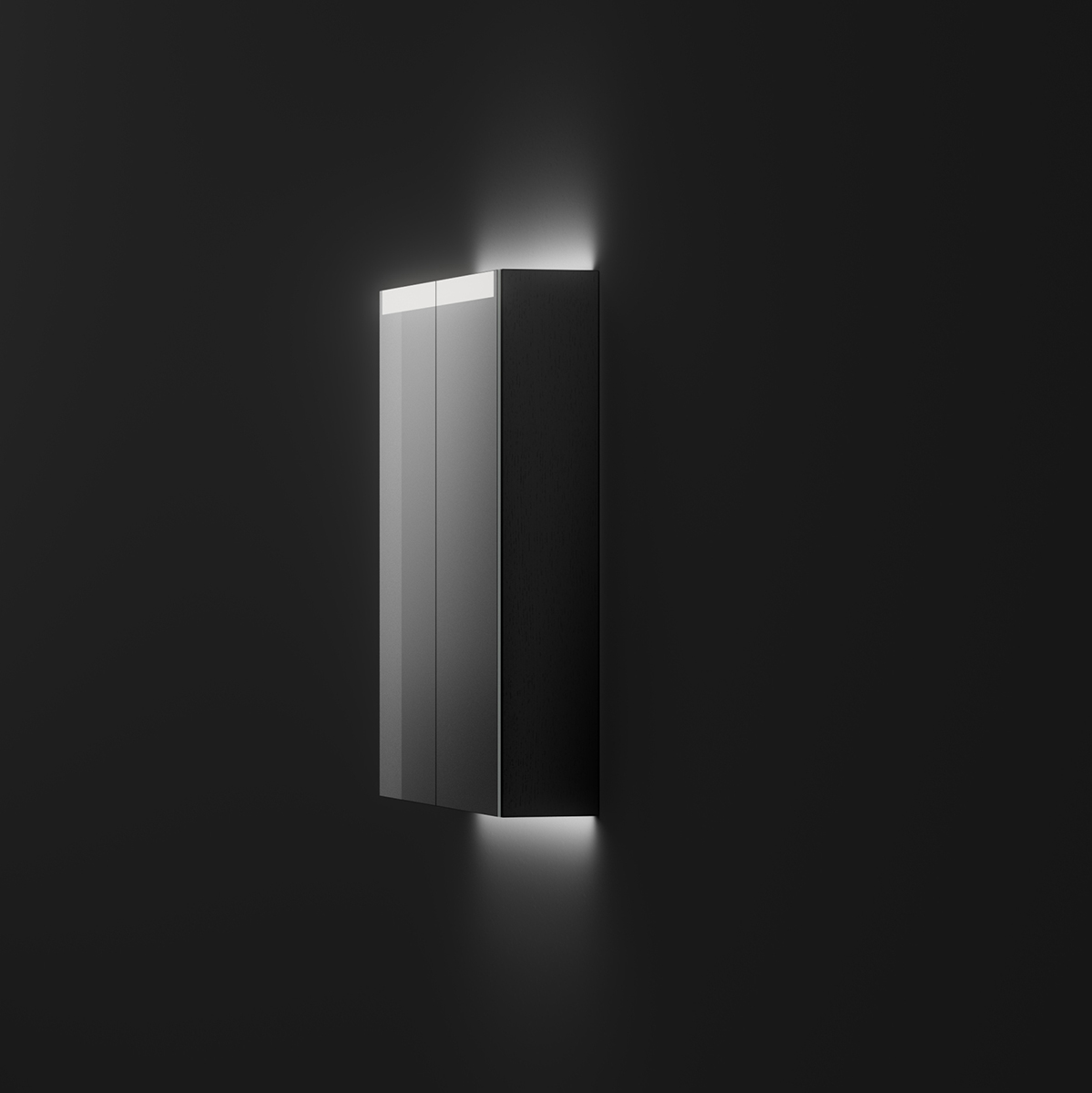 Spegelskåp STAGE 60,Black Oak, 2 Luckor Bredd: 600 mm, Black Oak, Dubbla luckor