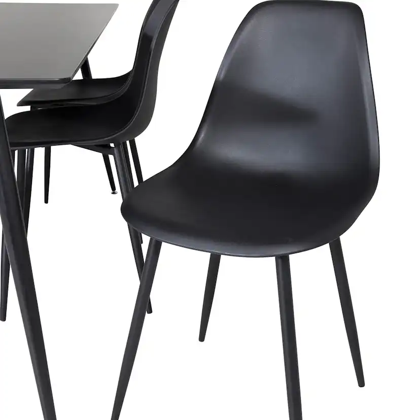 Silar Table - 180 cm-Black Melamine+Polar Chair-Black _6 Svart