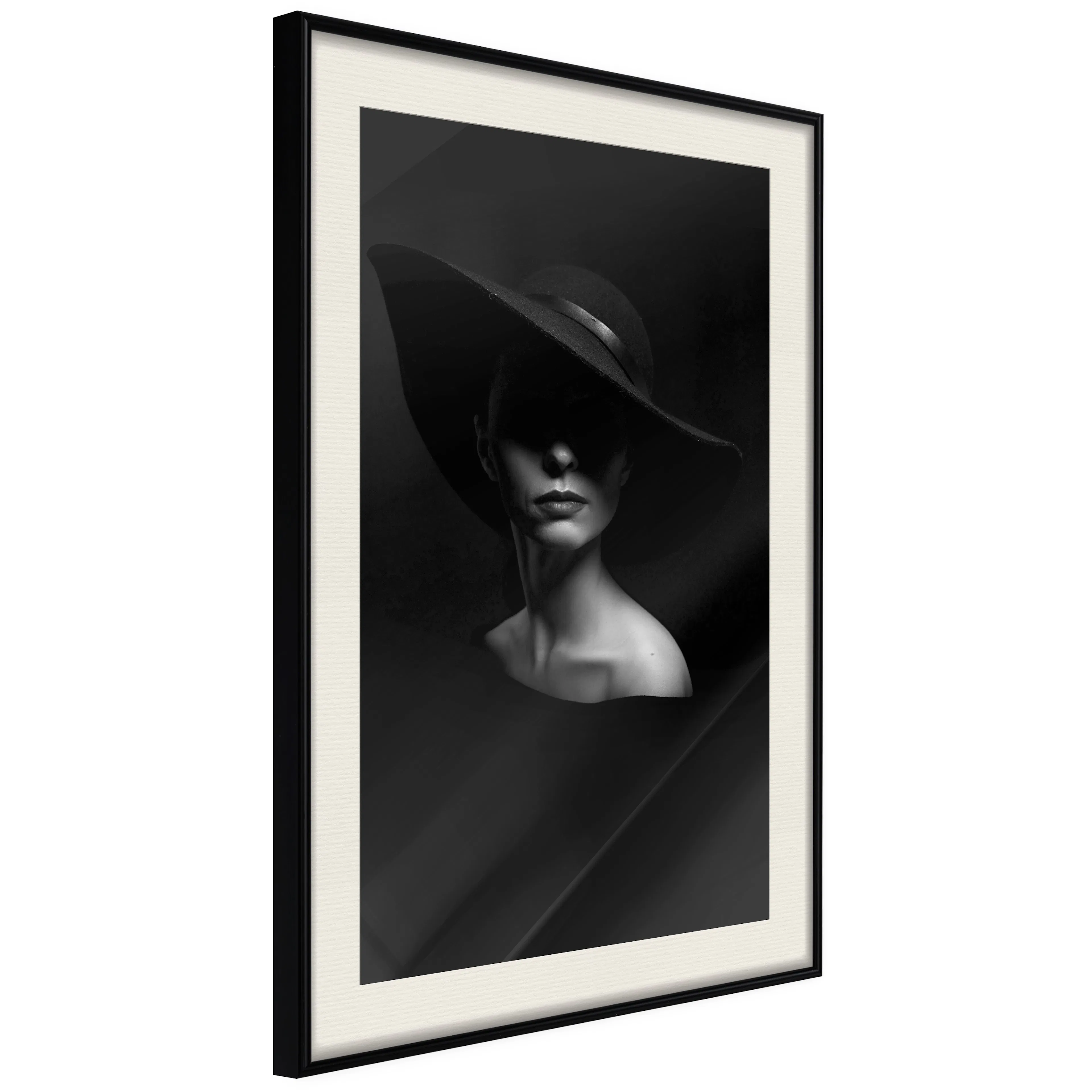 Affisch - Mysterious Woman [Poster] 20x30 Svart ram med passepartout, 20x30 cm