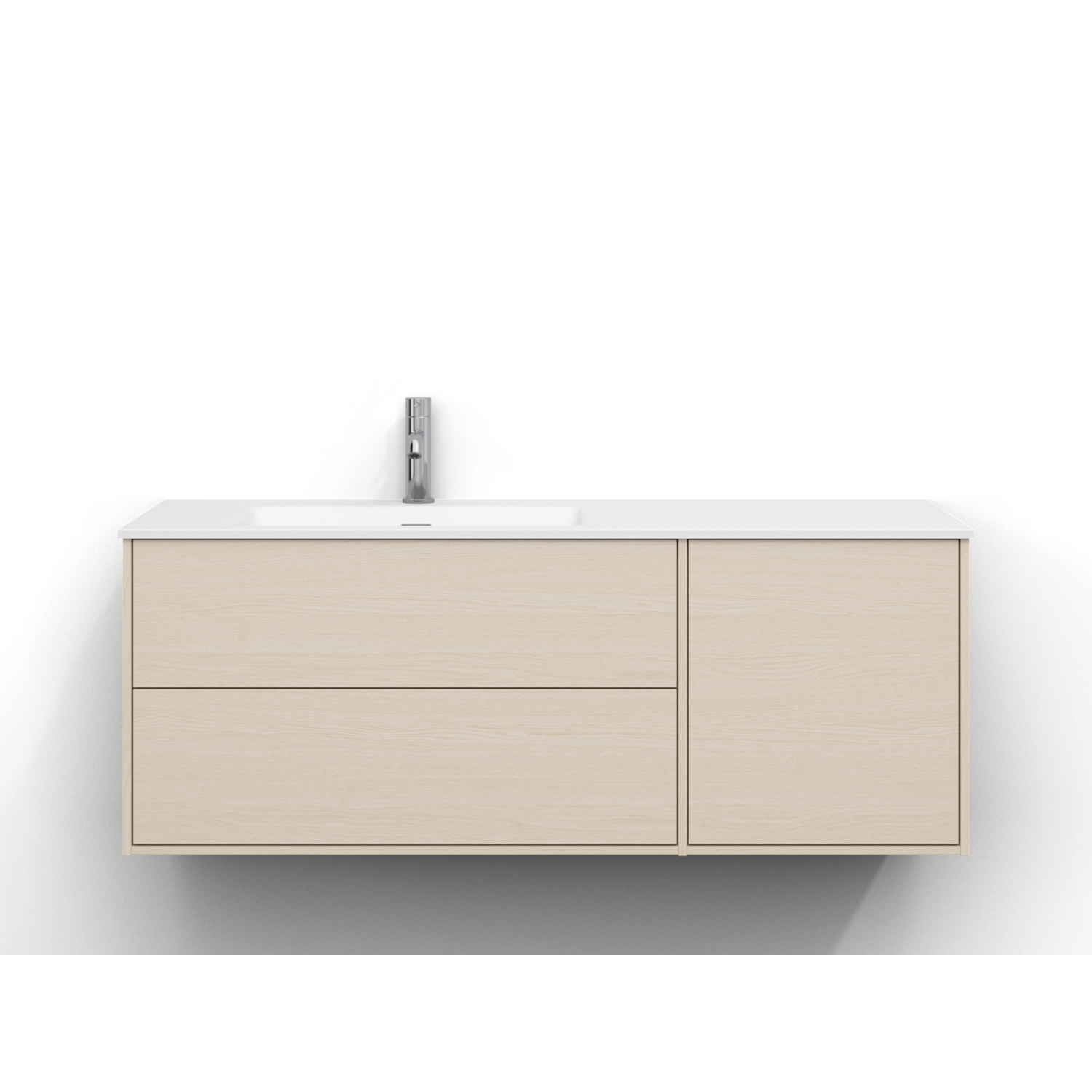 Epos Udel 120V V.Ask 2+1L Psh Vit Ask, Front: Plan med Push-Open, Placering: Vänster