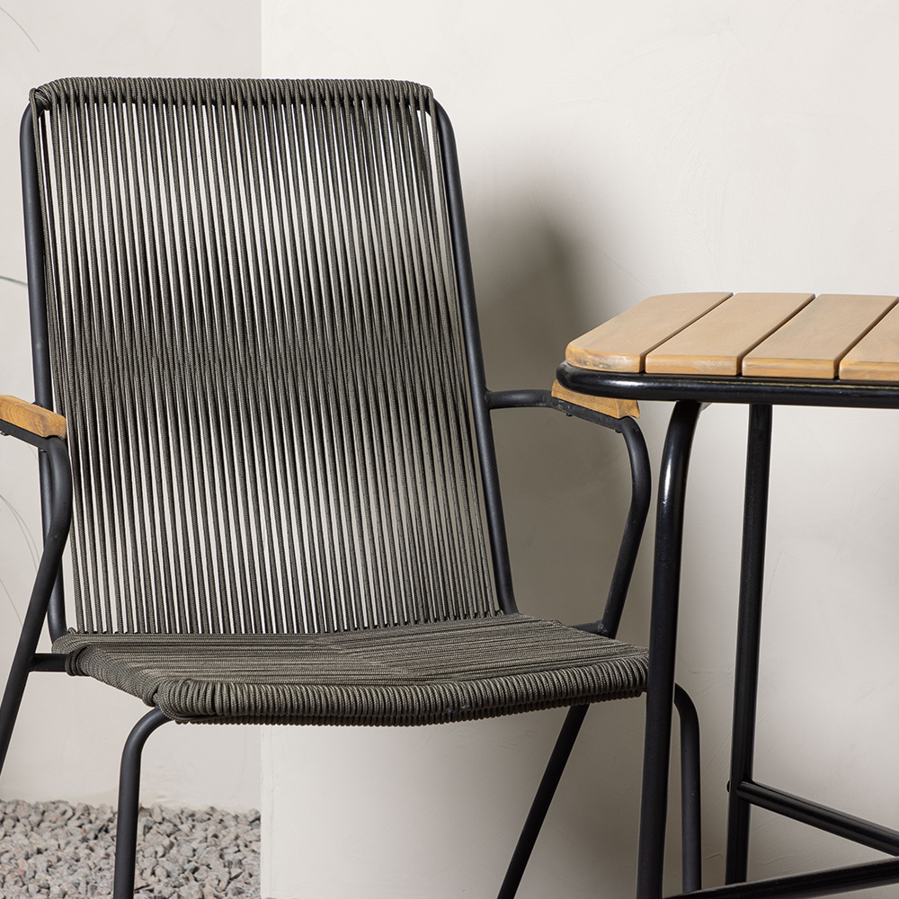 Cafégrupp Venture Home Holmbeck Bord med 2 Bois Trädgårdsstolar Utomhus
