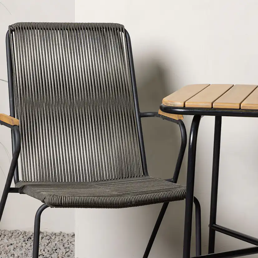 Cafégrupp Venture Home Holmbeck Bord med 2 Bois Trädgårdsstolar Utomhus