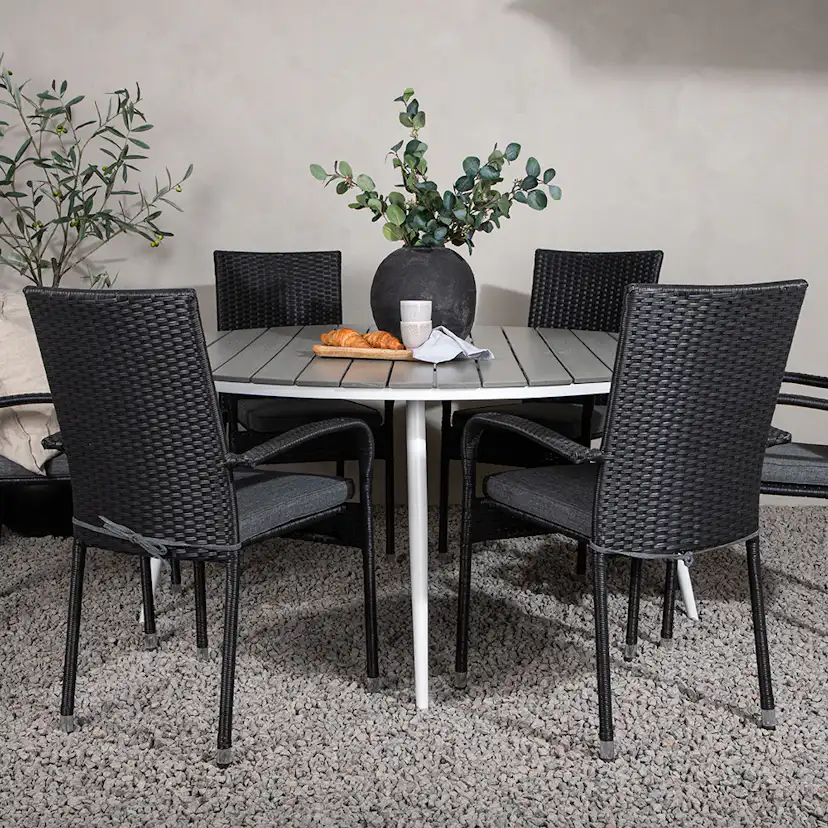 Matgrupp Utomhus Venture Home Break Ø150 cm med 6 Anna Trädgårdsstolar