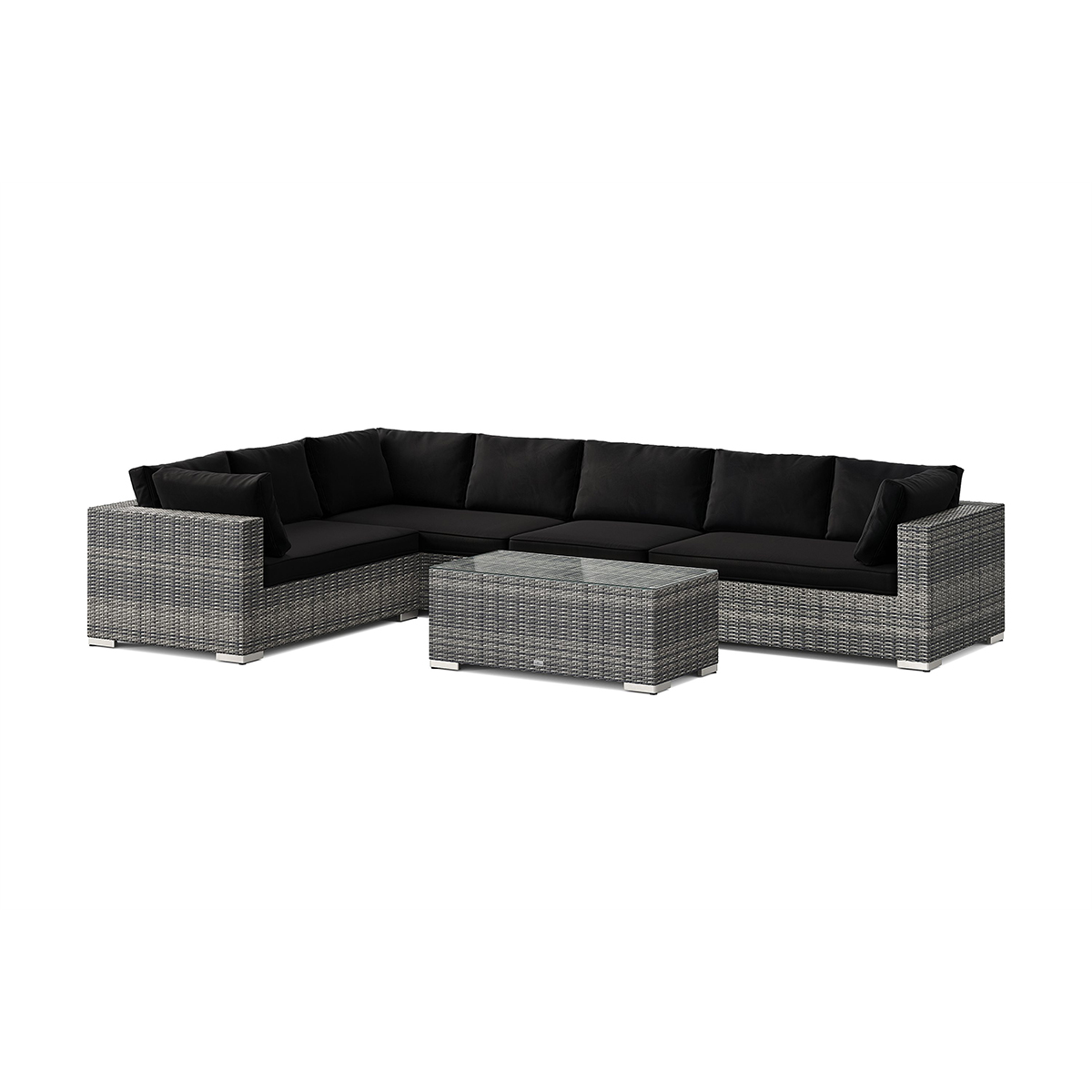 Loungegrupp Comfort Garden Bahamas L-formad utesoffa vänster, 7-sits med bord