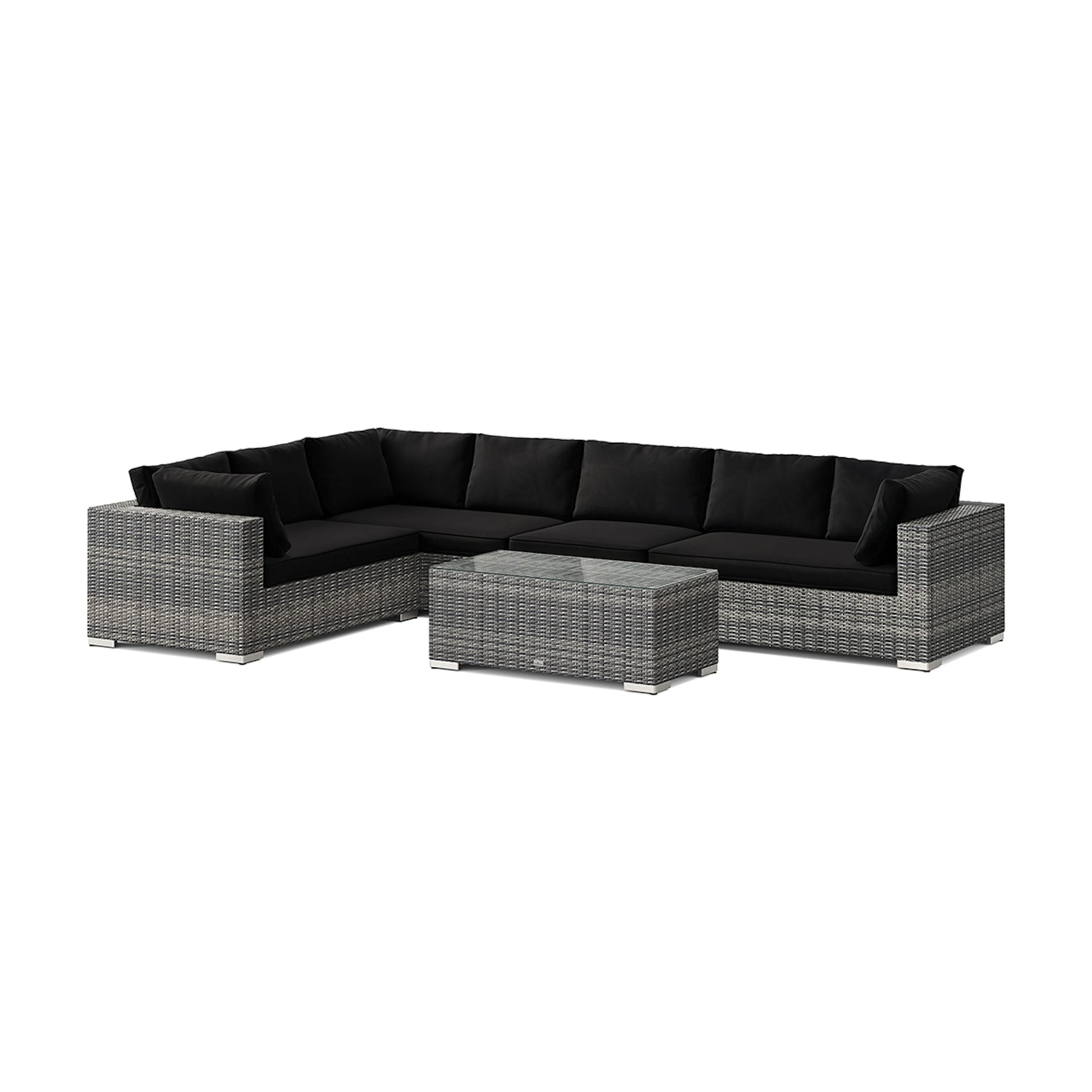 Loungegrupp Comfort Garden Bahamas L-formad utesoffa vänster, 7-sits med bord