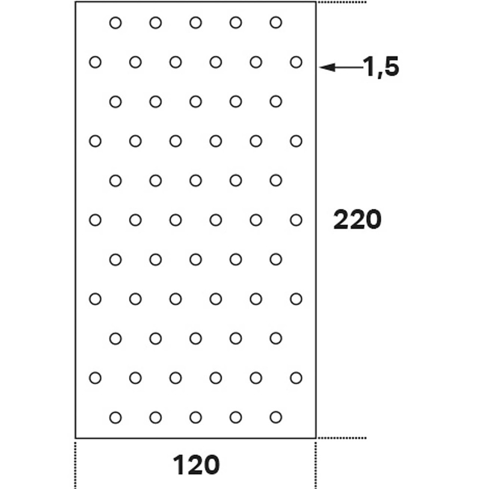 Hålplatta Hp 120x220x1,5 120x220x1,5 mm