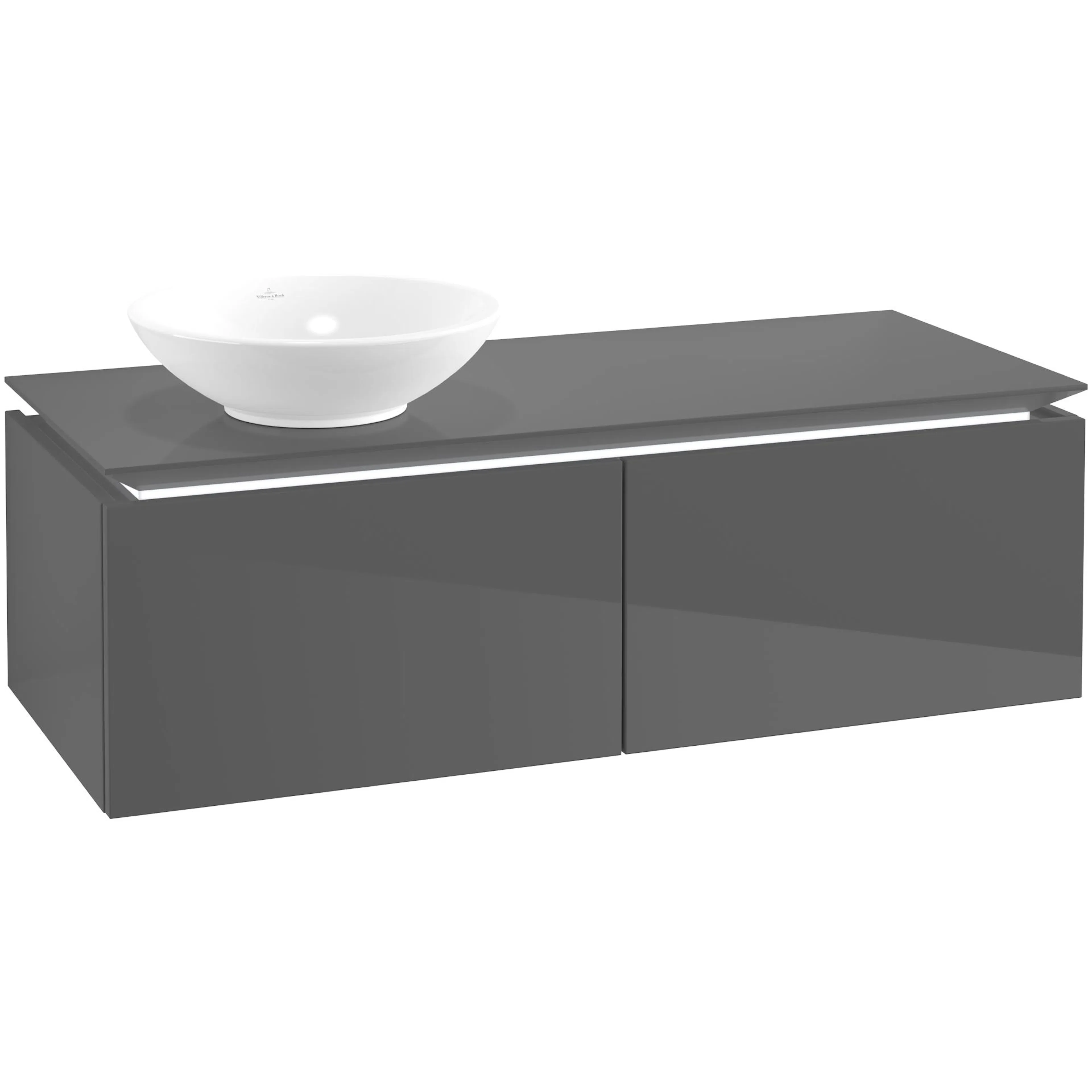 Tvättställsskåp Villeroy & Boch Legato Kompakt 1200 med 2 Lådor för Ocentrerat Ytmonterat Tvättställ
