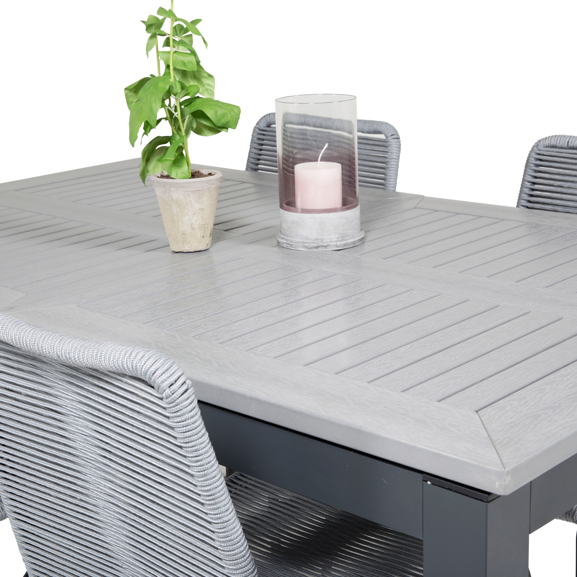 Matgrupp Venture Home Aleyna 160/240 med 4 Leon Matstolar