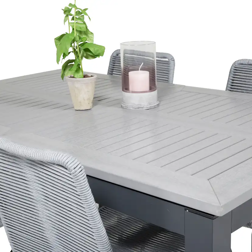 Matgrupp Venture Home Aleyna 160/240 med 4 Leon Matstolar