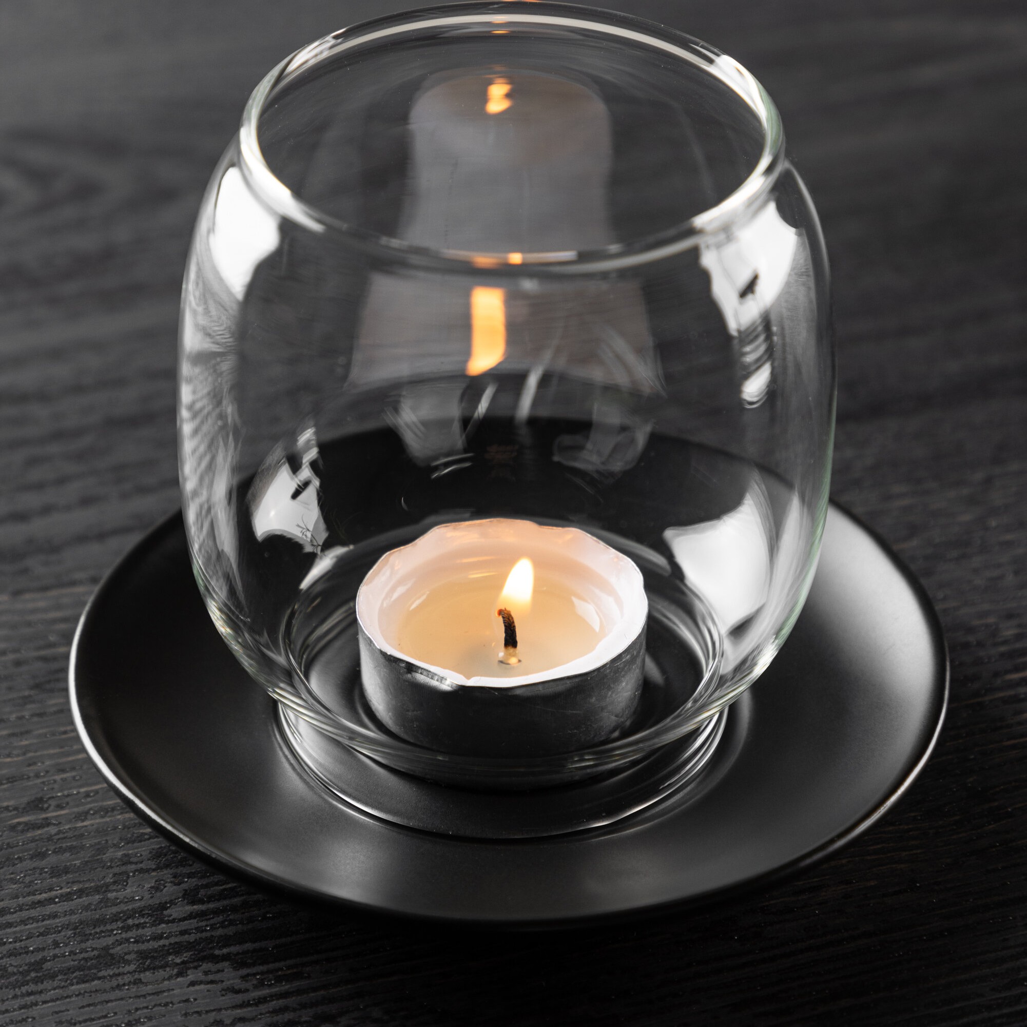 Archy Lantern - Matte Black/Clear Glass - 12*H10cm Svart