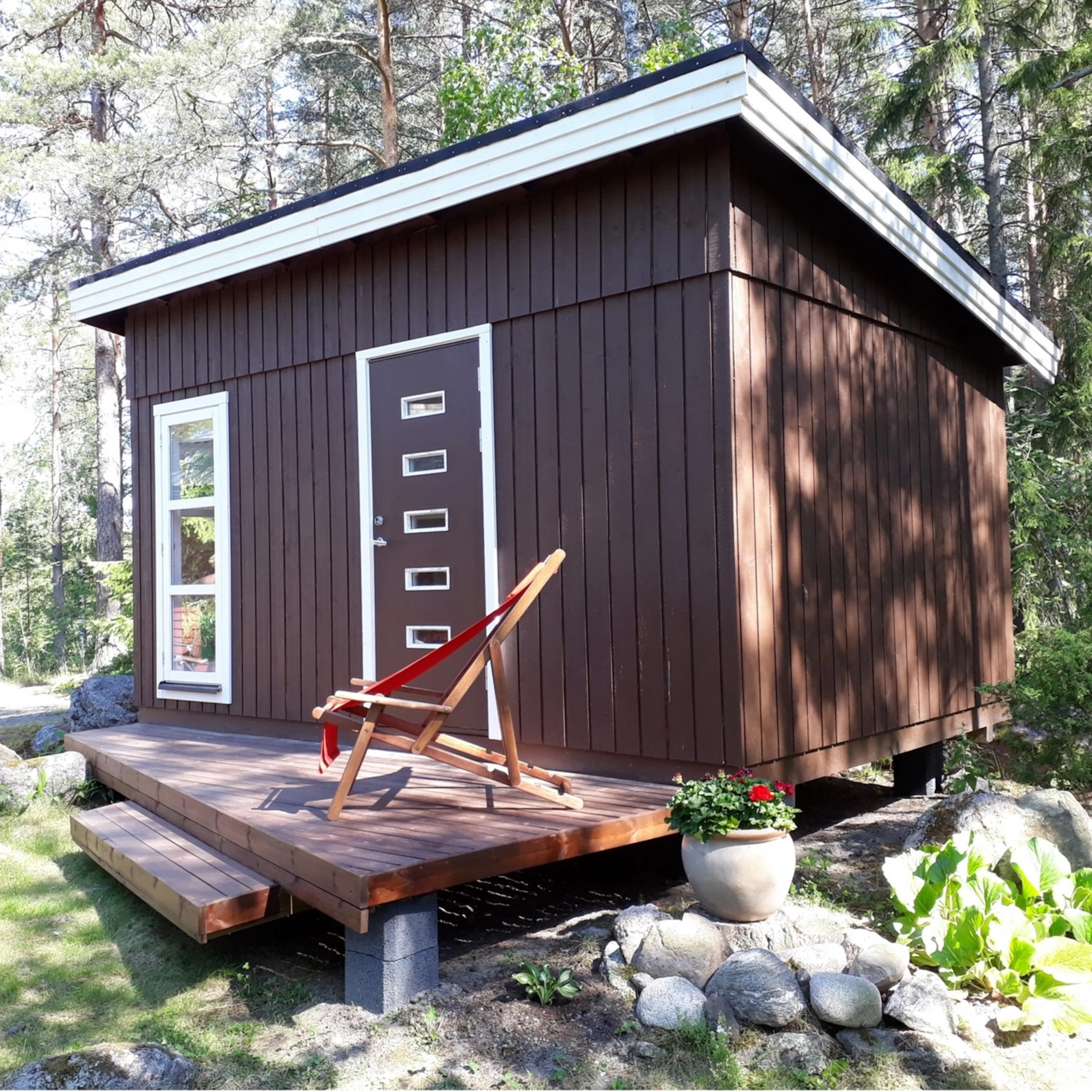 Friggebod Palmako Etta 13,6 m² Komplett Stuga med Pulpettak