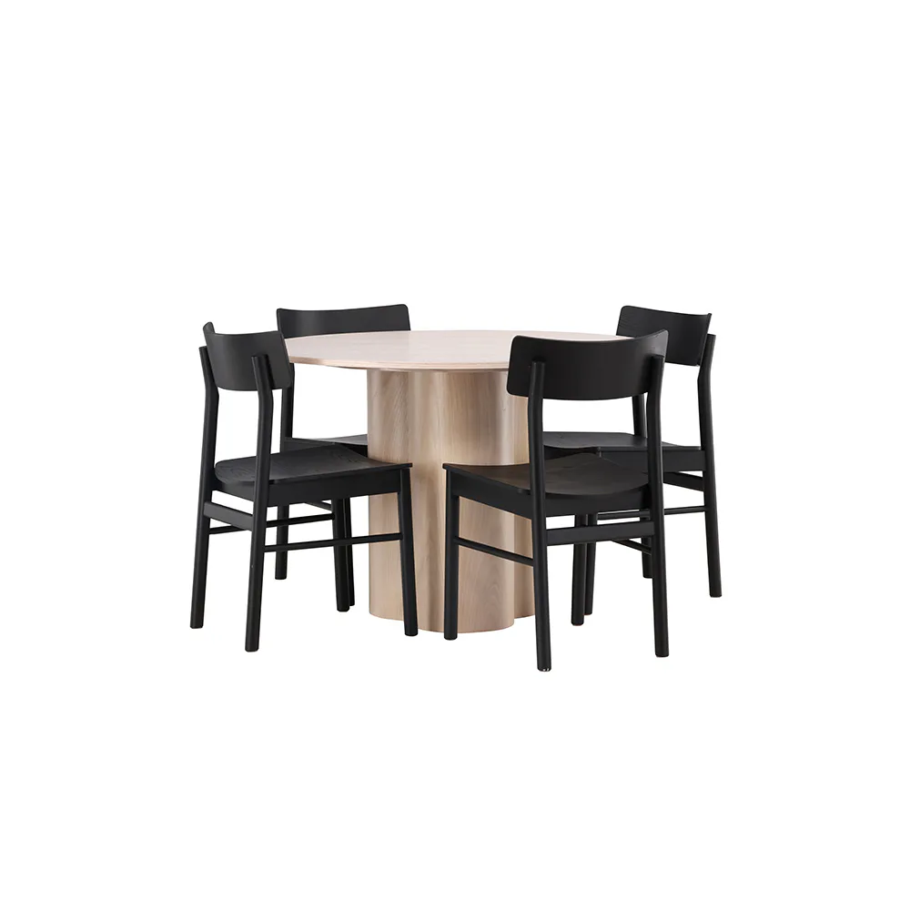 Matgrupp Venture Home Olivia Ø 110 cm med 4 Montros Stolar