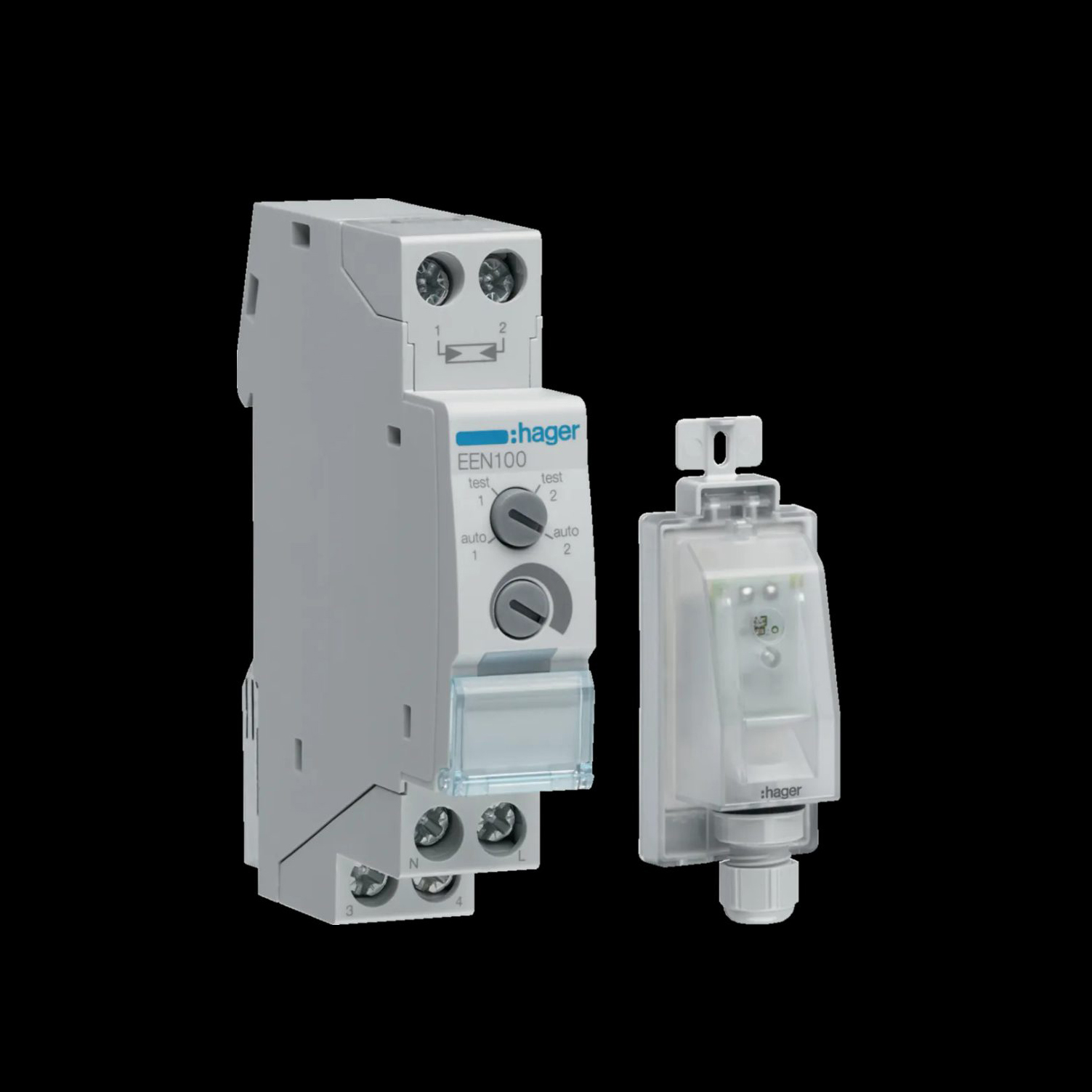 Ljusrelä Hager DIN-skiva med Utvändig Sensor 230 V AC 1 VXL 1 Modul