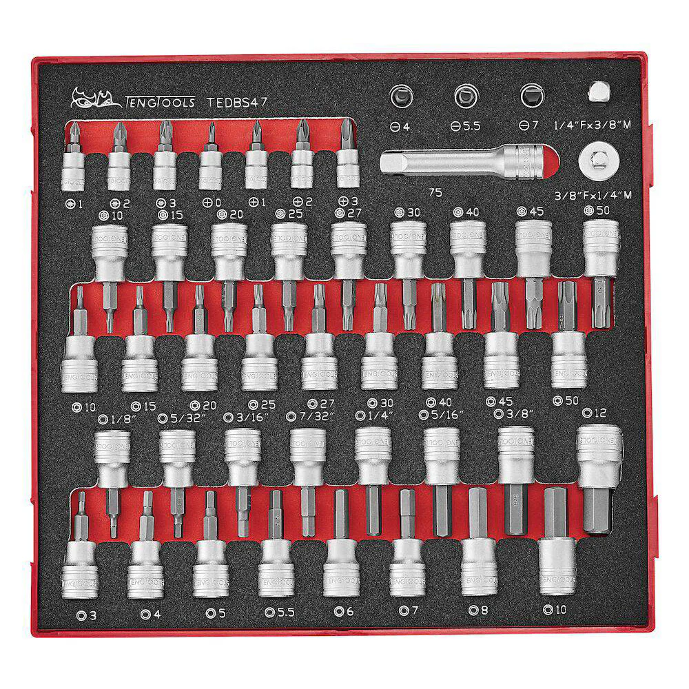 Hylsbitssats Teng Tools 1/4–3/8-fäste TEDBS47