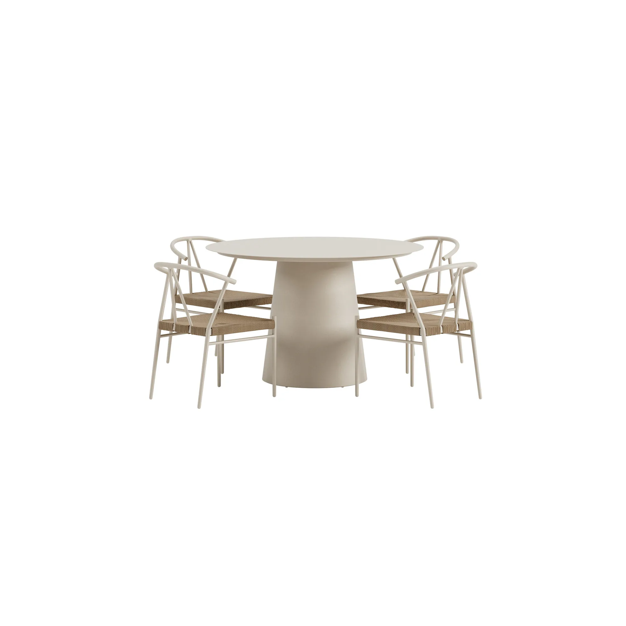 Matgrupp Utomhus Venture Home Lanzo Ø120 cm med 4 st Alfons Trädgårdsstolar