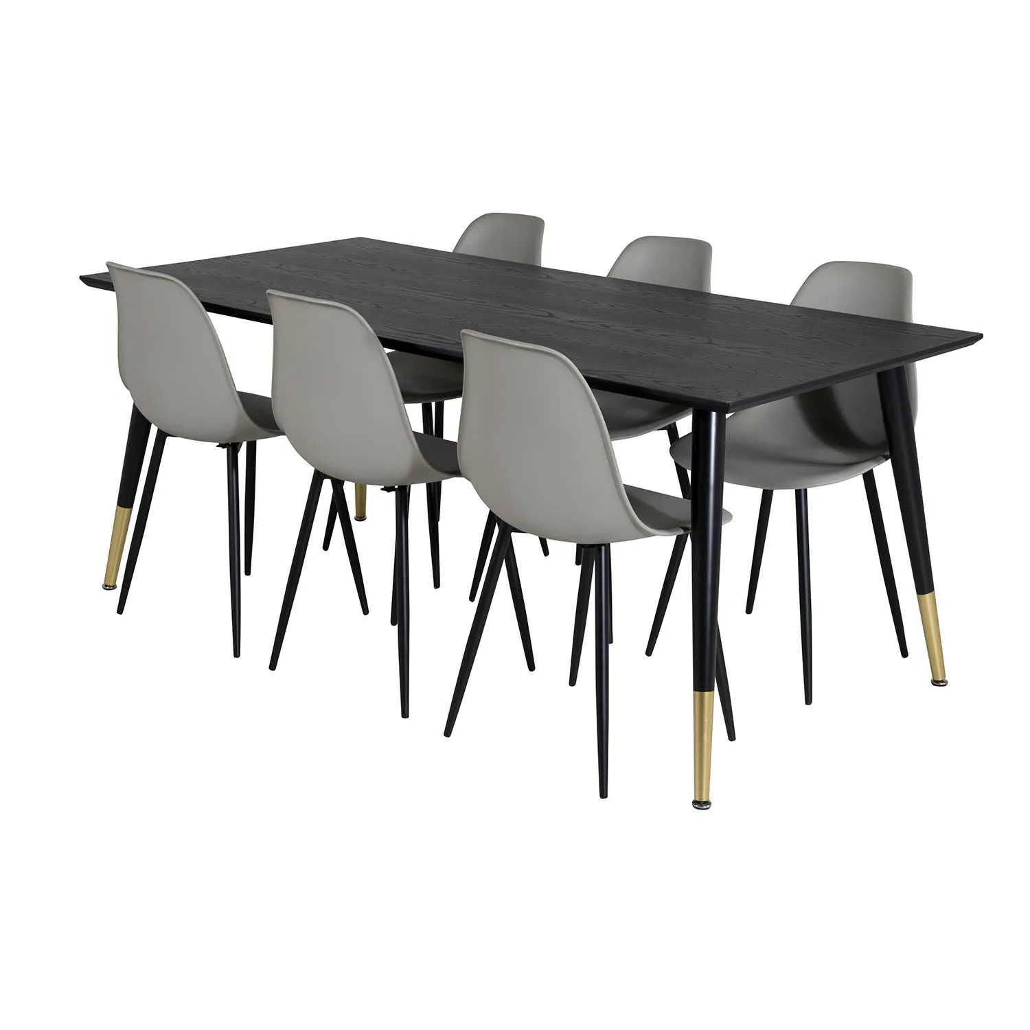 DippTable -Black Brass+Polar Chair Grey Plastic_6 Svart/Mässing/Grå