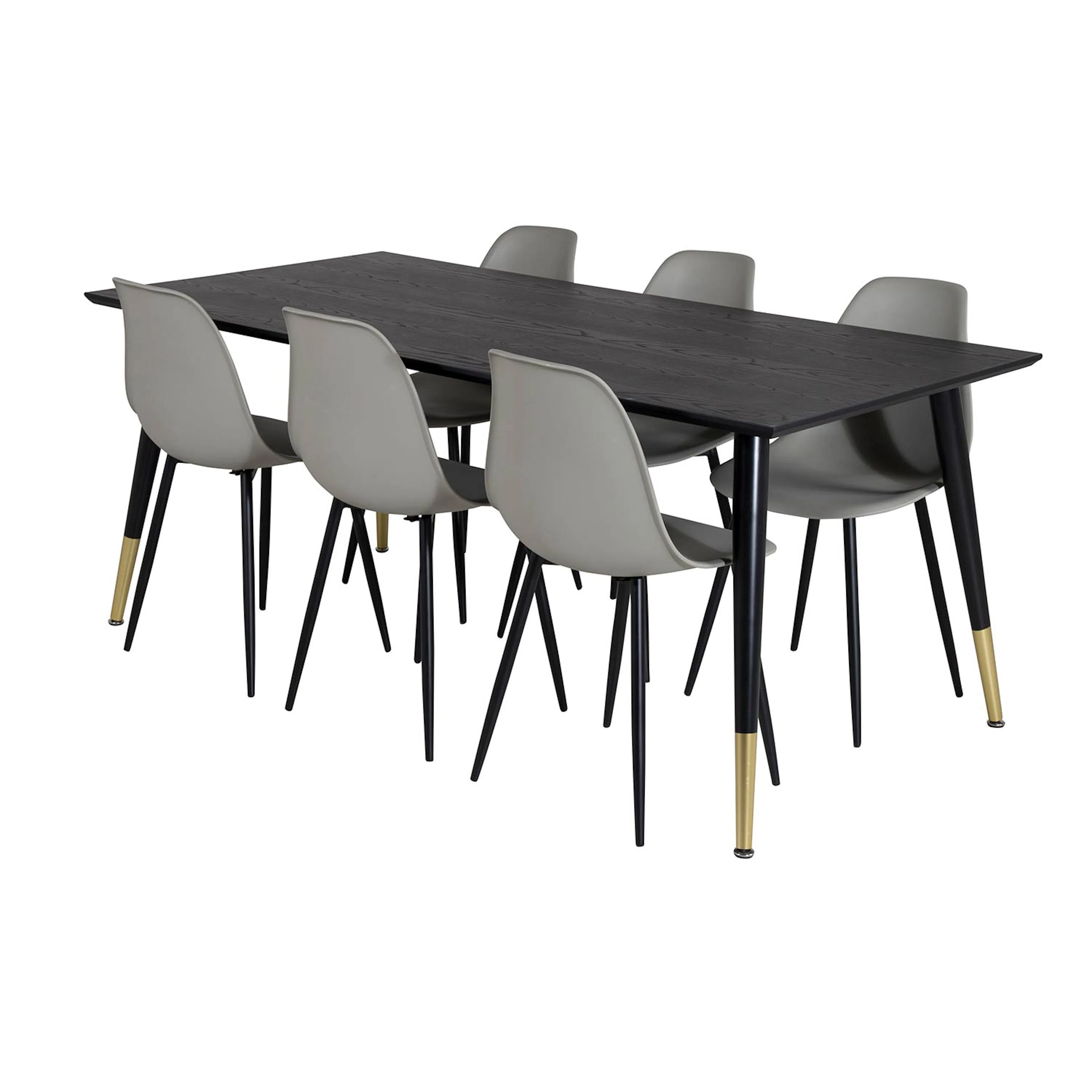 DippTable -Black Brass+Polar Chair Grey Plastic_6 Svart/Mässing/Grå