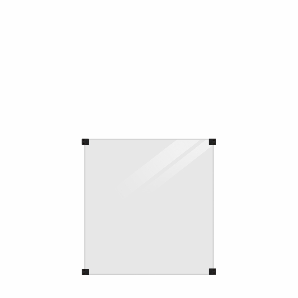 Glasstaket PLUS Laminerat till Runda Stolpar 90 x 91 cm Rökigt Gråsvart Glas