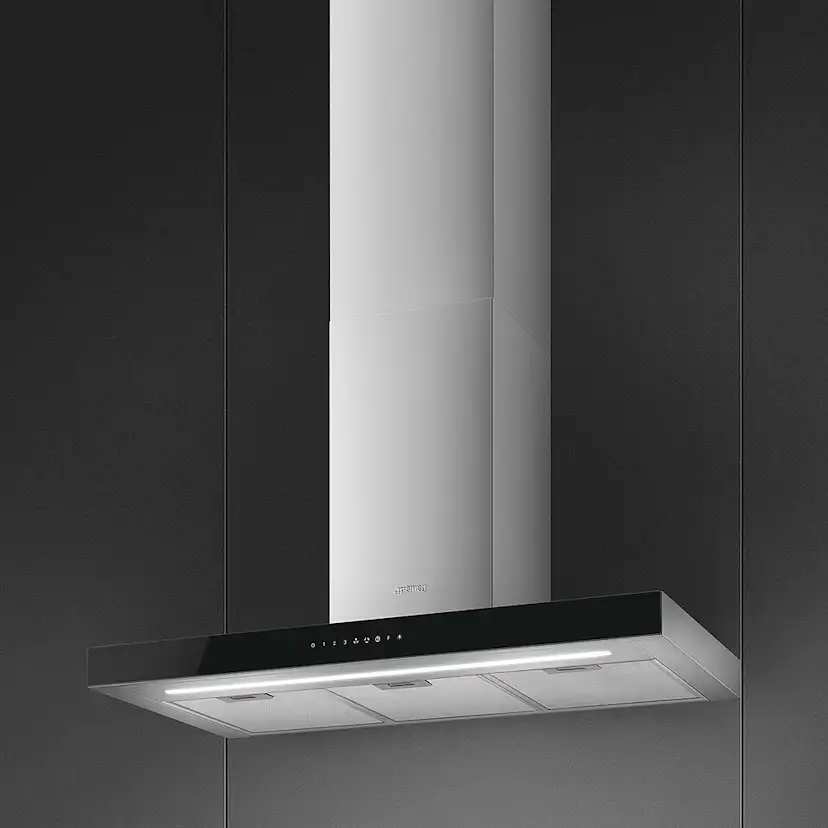 Vägghängd Köksfläkt Smeg KBT9L4VN Rostfri Design med LED och Touchkontroll