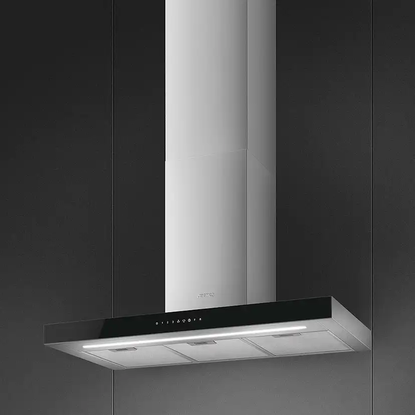 Vägghängd Köksfläkt Smeg KBT9L4VN Rostfri Design med LED och Touchkontroll