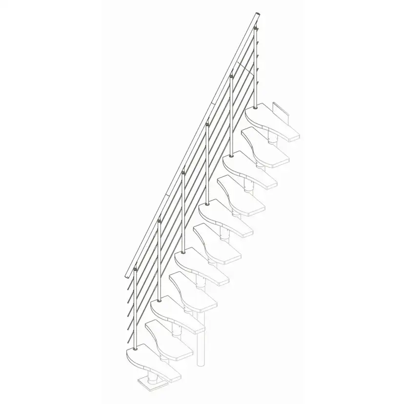 SHAPE6 komplett extra räcke bok oljad hvid 12-13T Vit, Passar till 12-13 Steg