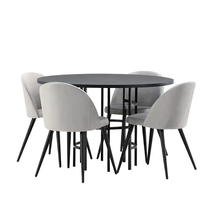 Matgrupp Venture Home Copenhagen med 4 Velvet Stolar