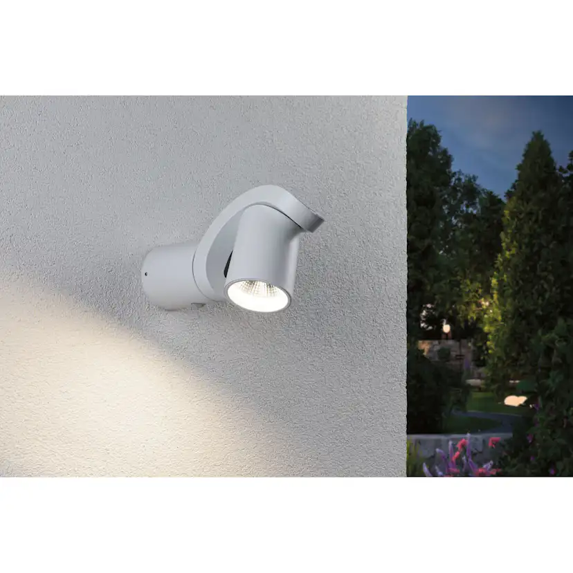 Fasadbelysning LED Paulmann Cuff med Skymningsstyrd rörelsedetektor IP44 230V Färg: Vit
