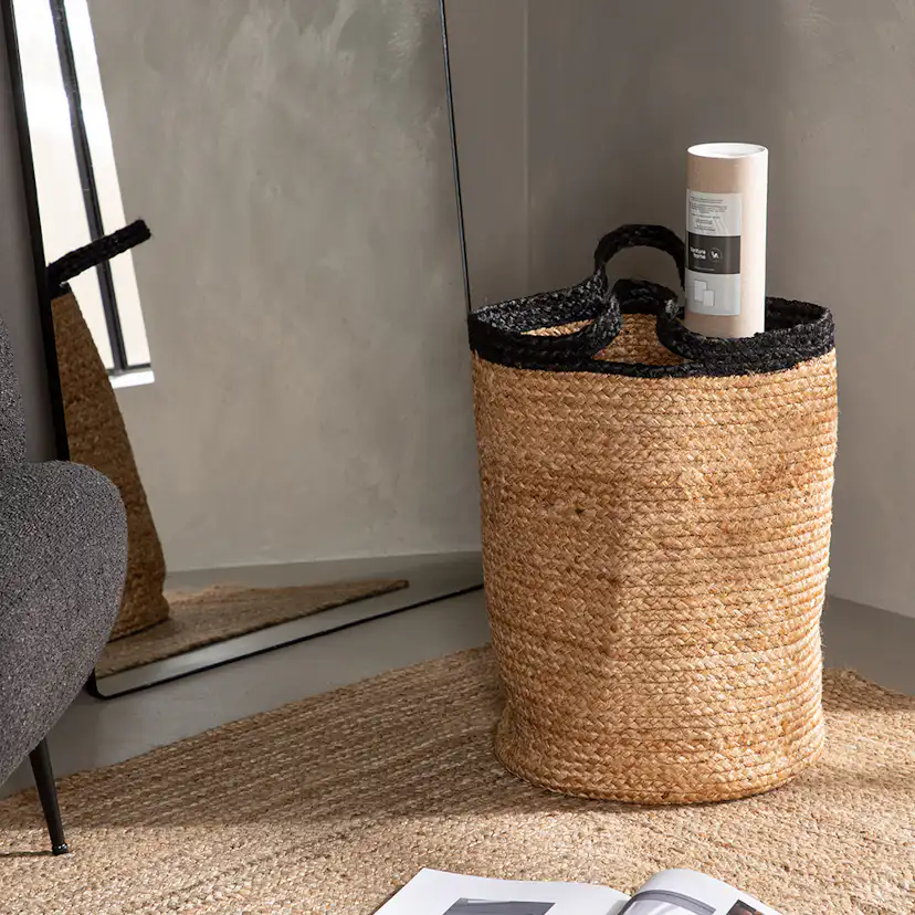 Pune Jute - 50*ø35- -Round-Natural/Black Natur/Svart