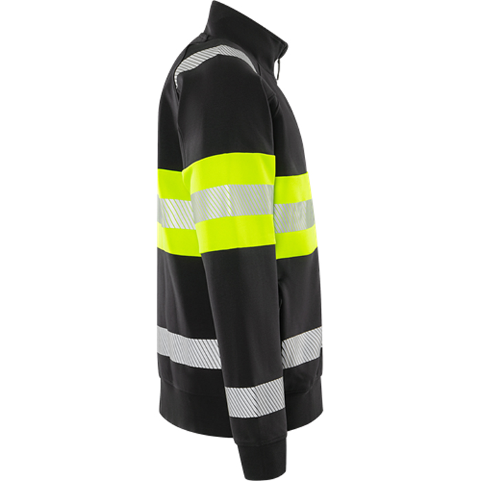 VARSEL SWEATSHIRT-JACKA KLASS 1 7531 GKC 2XL, Varselgul/svar Storlek: 2XL, Varselgul/Svart