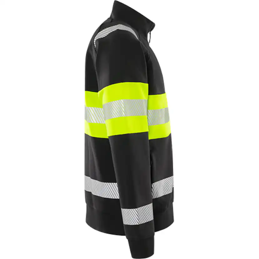 VARSEL SWEATSHIRT-JACKA KLASS 1 7531 GKC 2XL, Varselgul/svar Storlek: 2XL, Varselgul/Svart