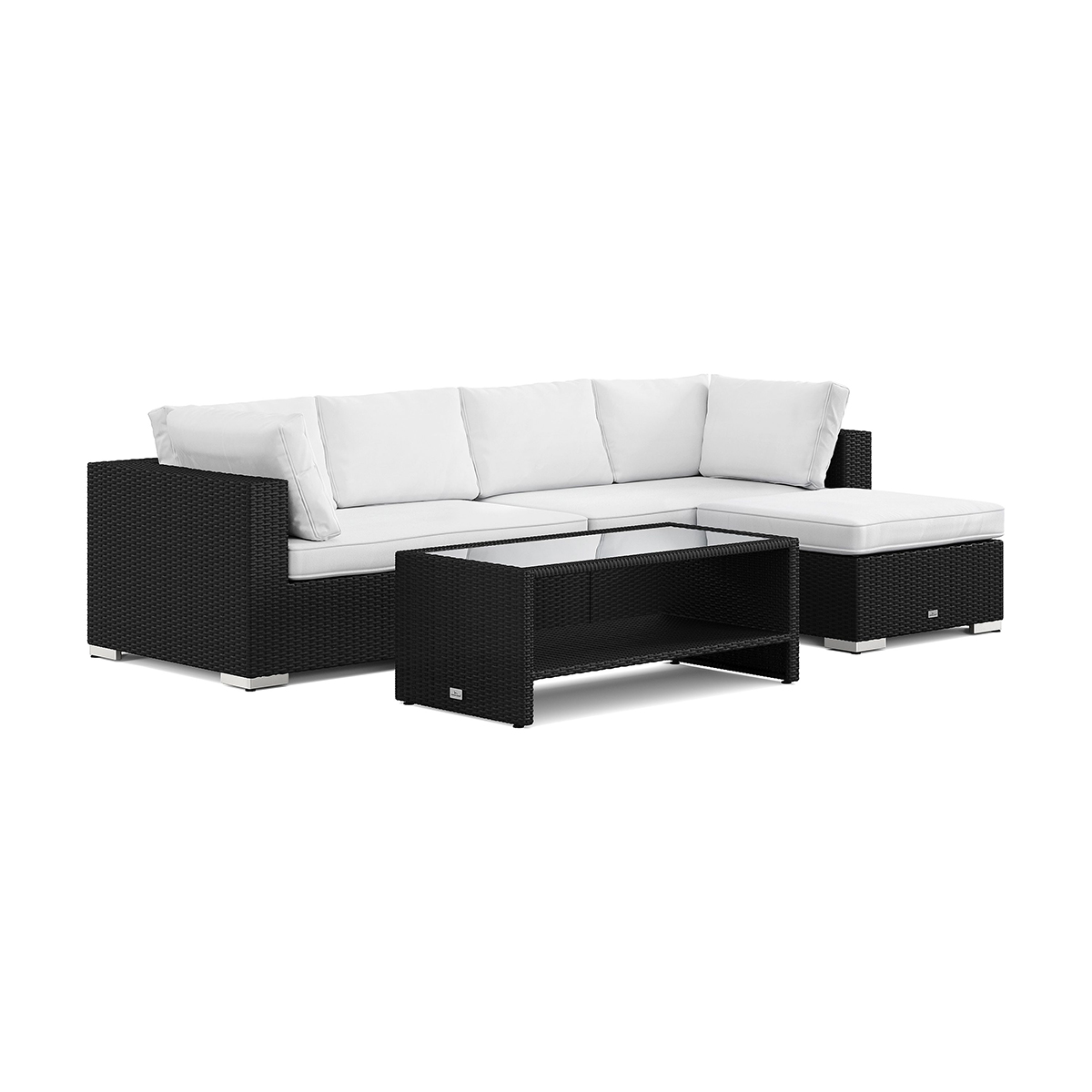 Loungegrupp Comfort Garden Bahamas utomhus divansoffa 5-sits med vändbar divan och bord med hylla