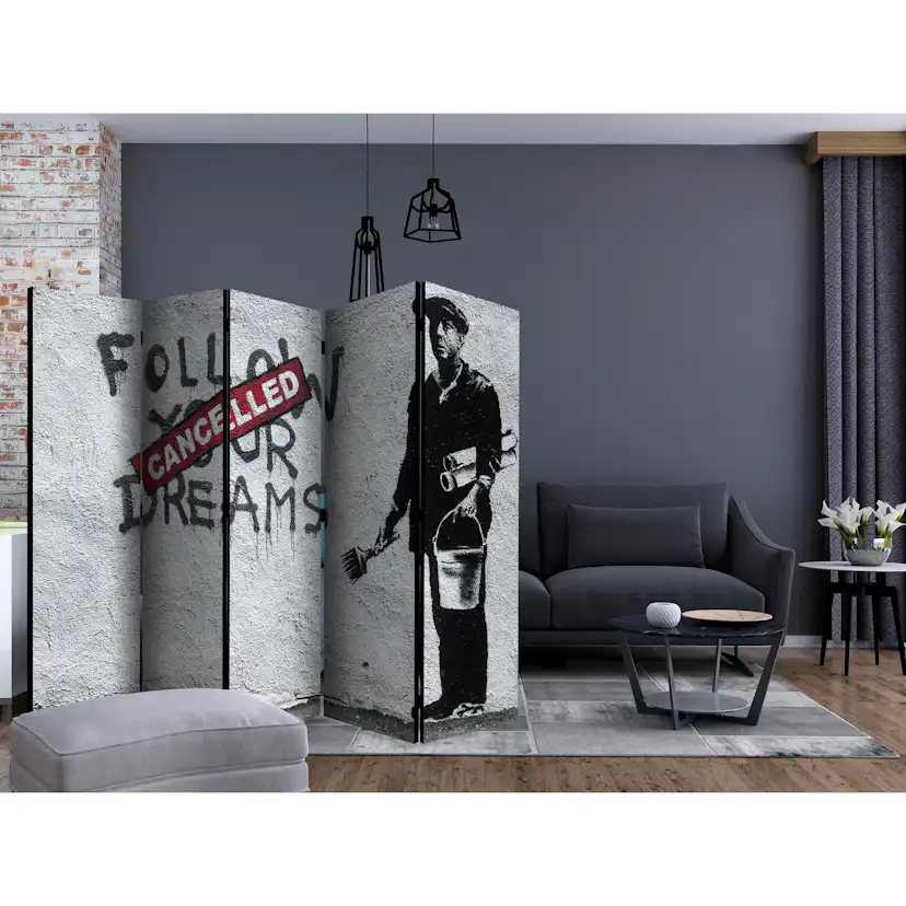 Rumsavdelare Skärmvägg Arkiio Dreams Cancelled Banksy II 225x172 cm