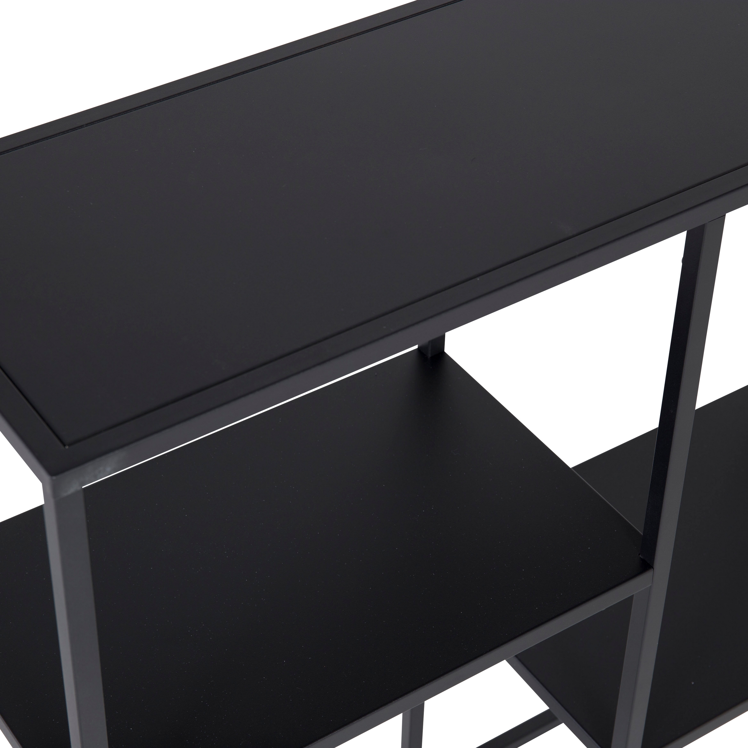 Avlastningsbord Venture Home Svart Staal med Öppet Hyllsystem i Pulverlackerat Stål