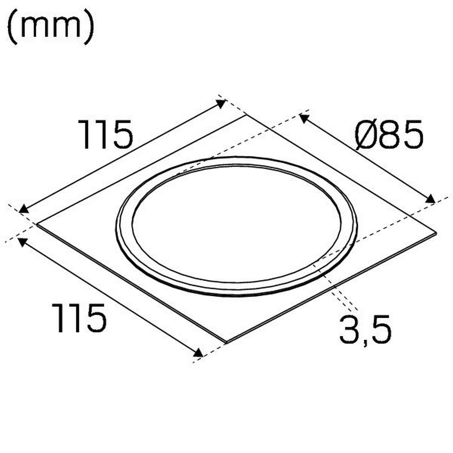 Dekorram I Ø85 Vit 115 mm, 1 armatur