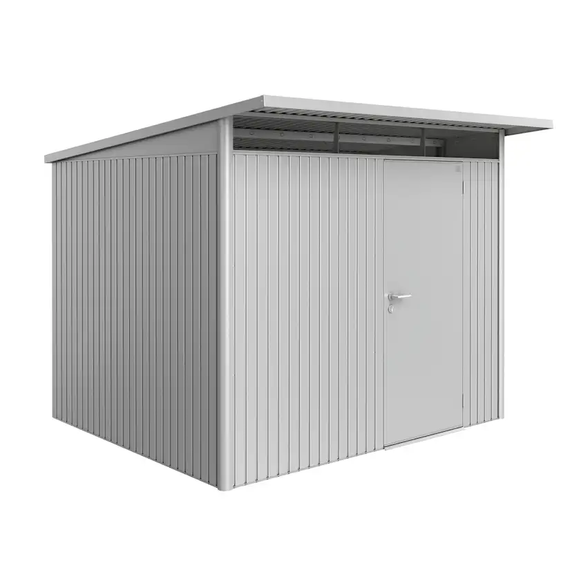Garden shed AvantGarde size A6 metallic silver with standard Metallic Silver