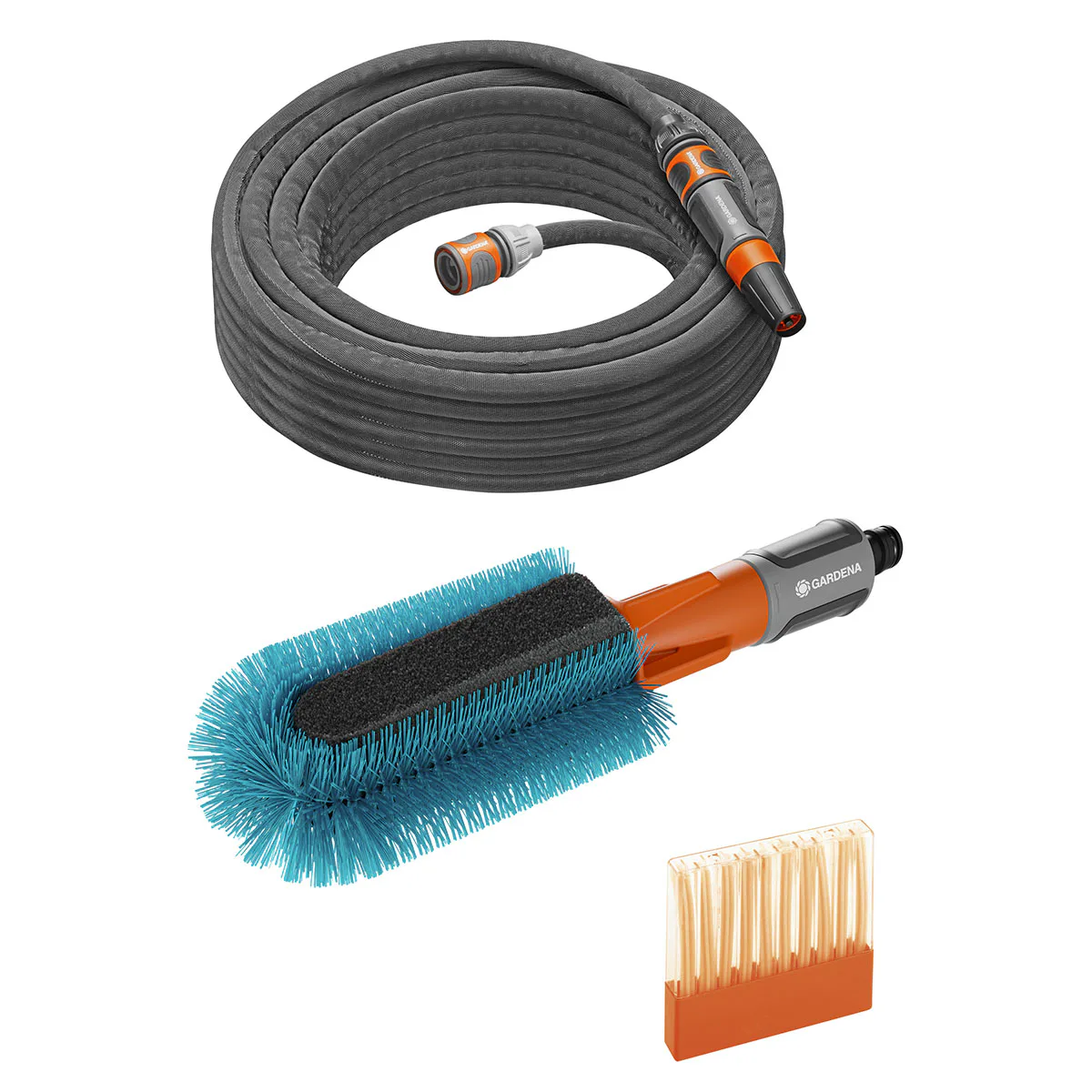 Cykeltvättborste Gardena Cleansystem Set med Textilslang Liano Life 15 m