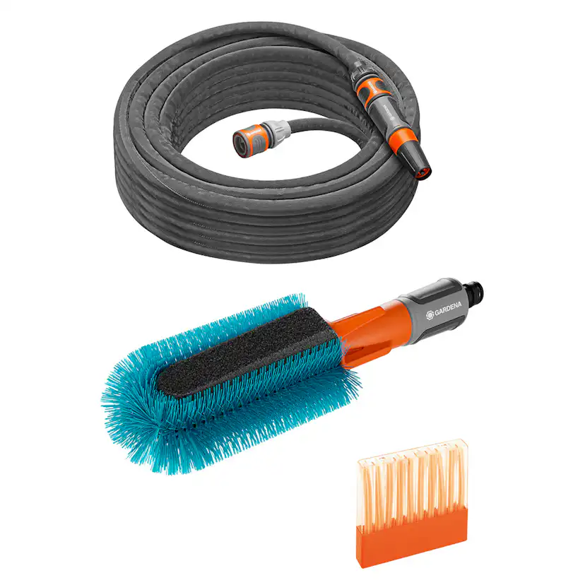 Cykeltvättborste Gardena Cleansystem Set med Textilslang Liano Life 15 m