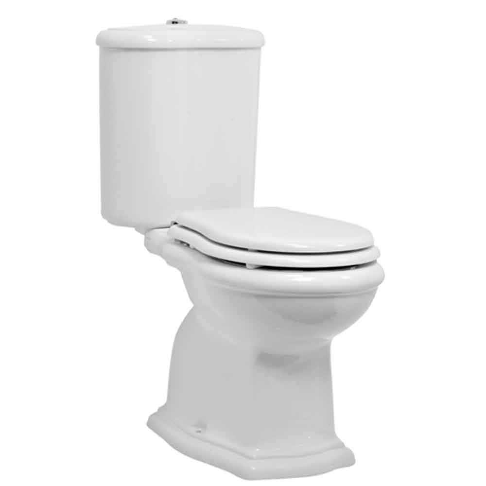 Toalettstol Contea Retro m/S-lås, vit m/Vit sits Färg Toalettlock: Vit, Vattenlås: S-Lås